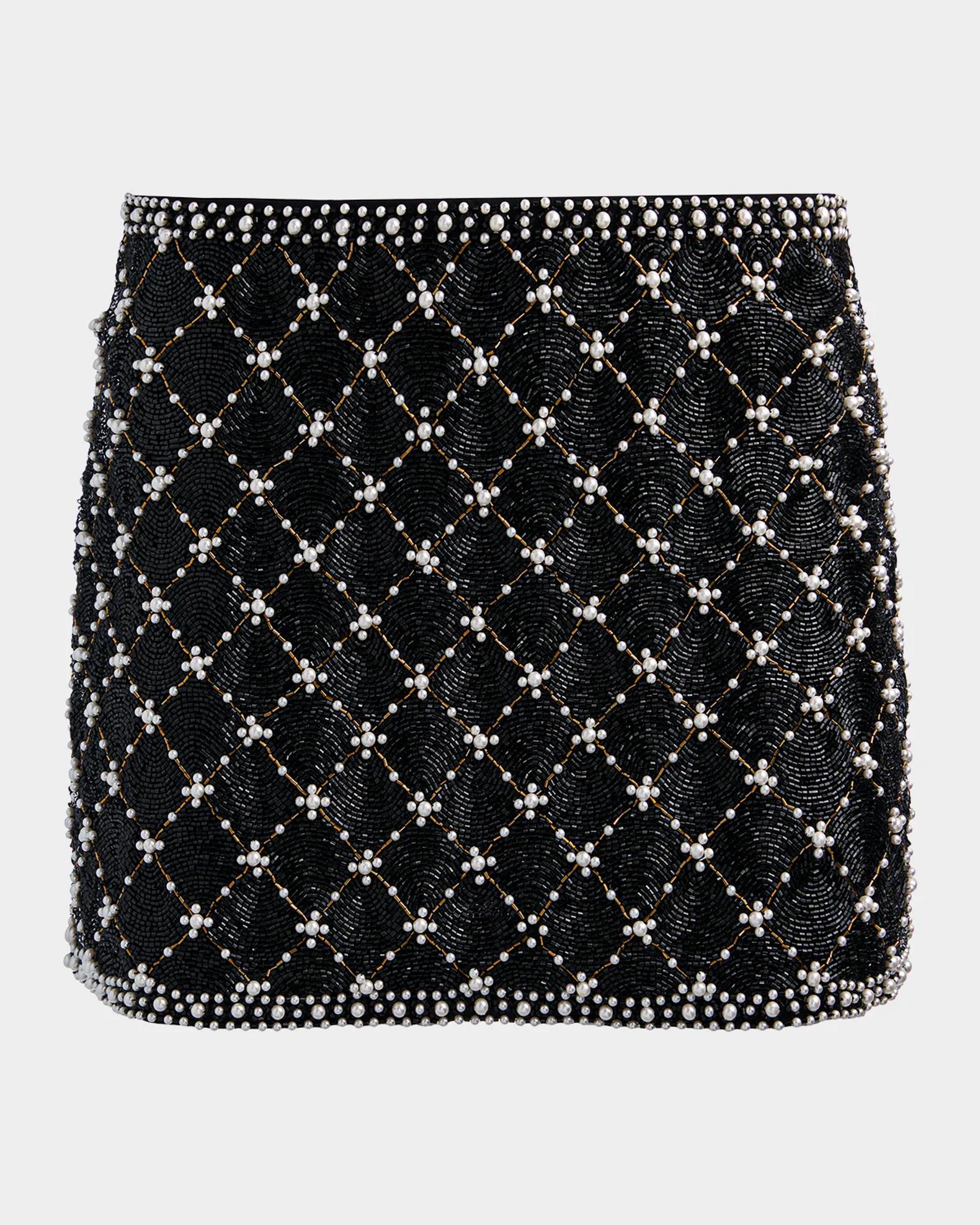 ALICE + OLIVIA Rubi Embellished A-Line Mini Skirt | Neiman Marcus