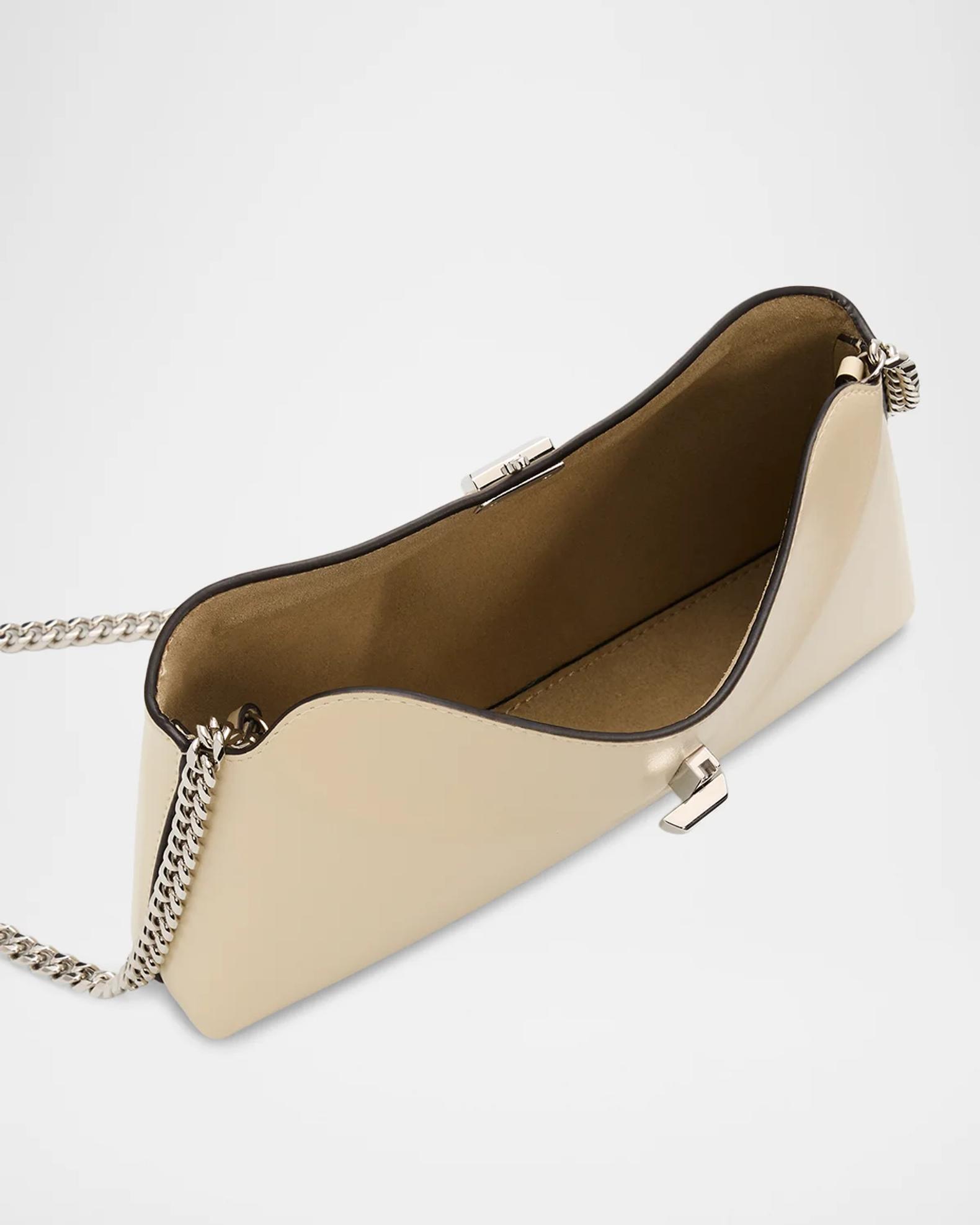 Toteme T-Lock Small Leather Clutch Bag | Neiman Marcus