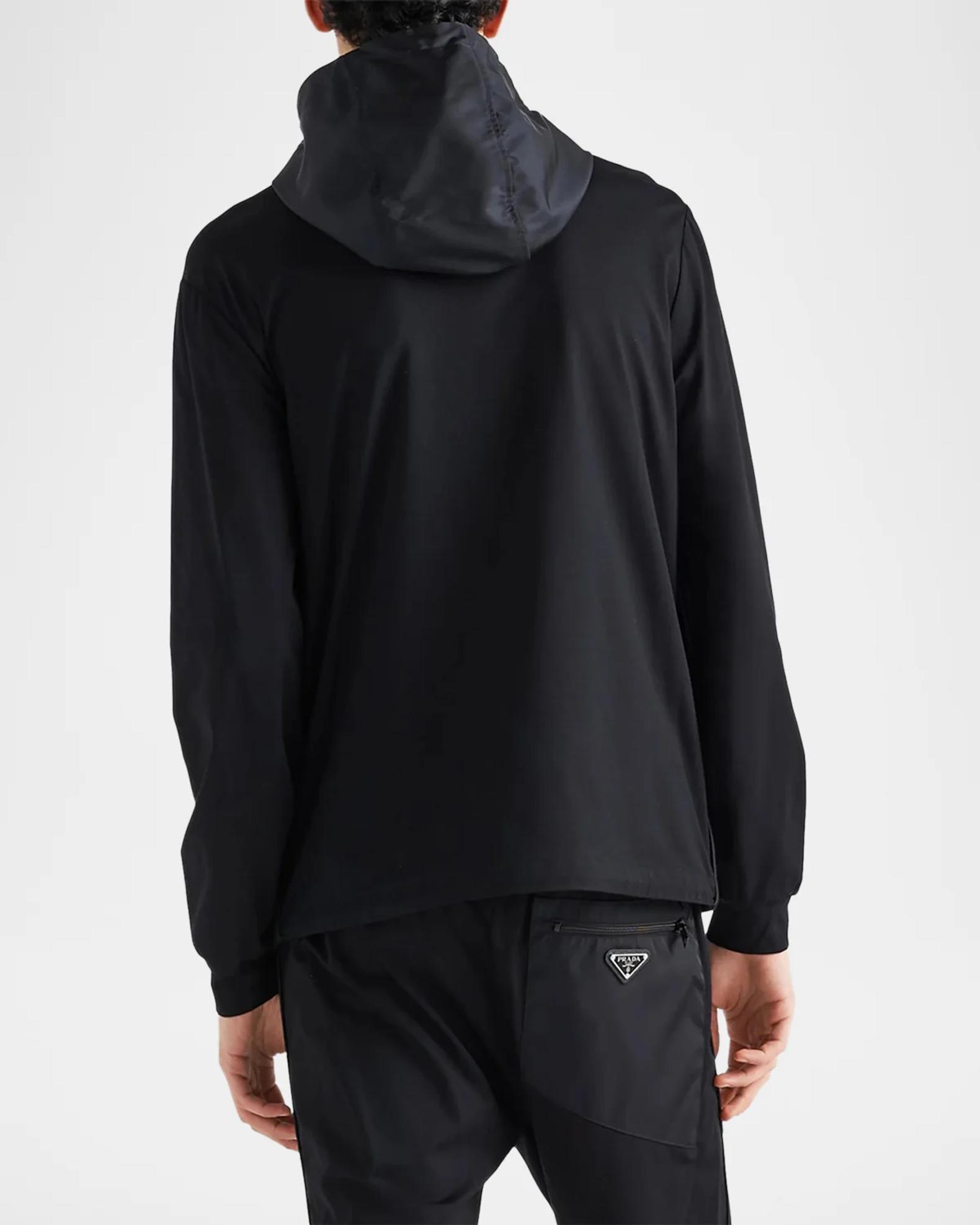 Prada Technical Cotton and Re-Nylon Cardigan | Neiman Marcus