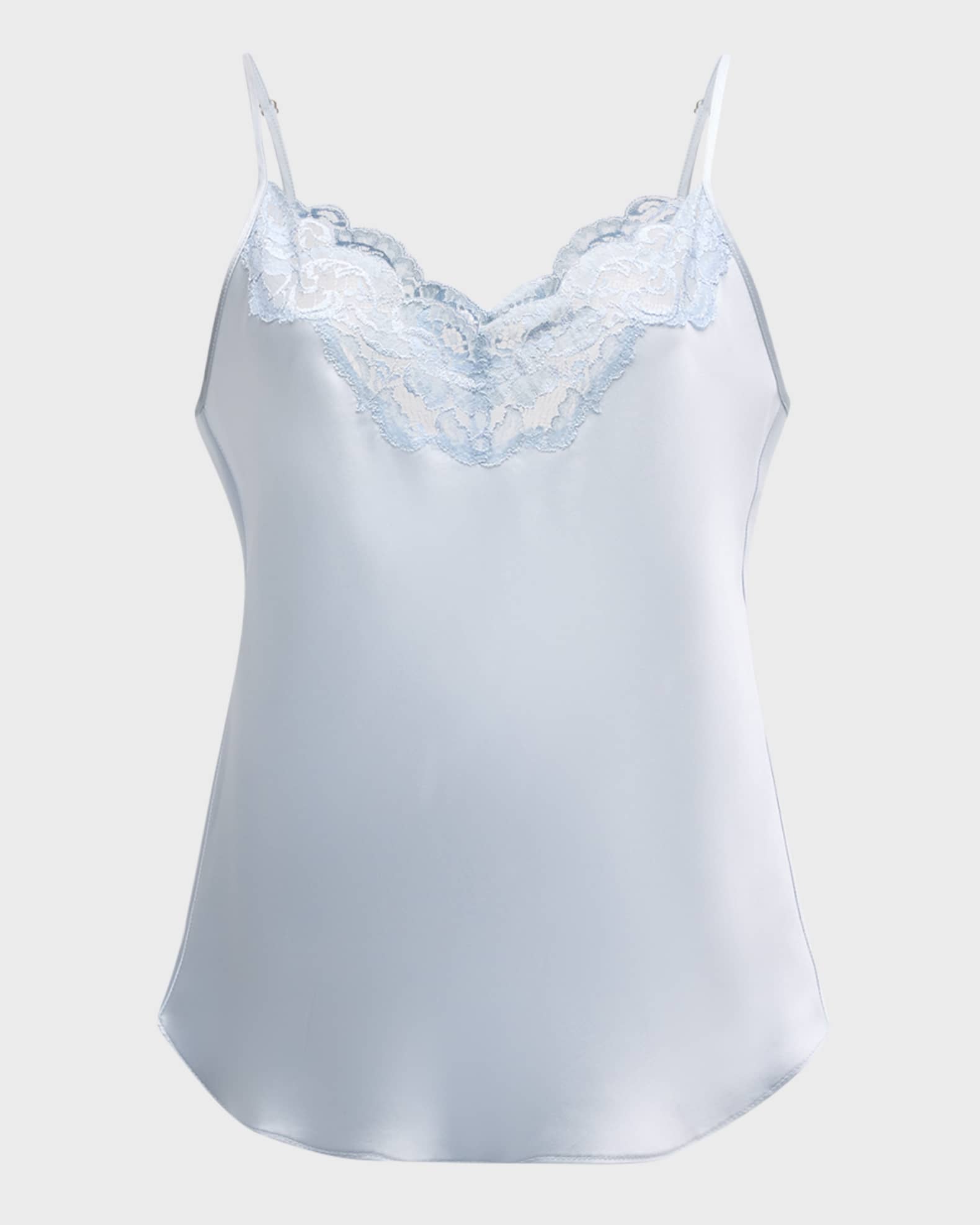 Bijoux Short Lace-Trim Silk Pajama Set 0