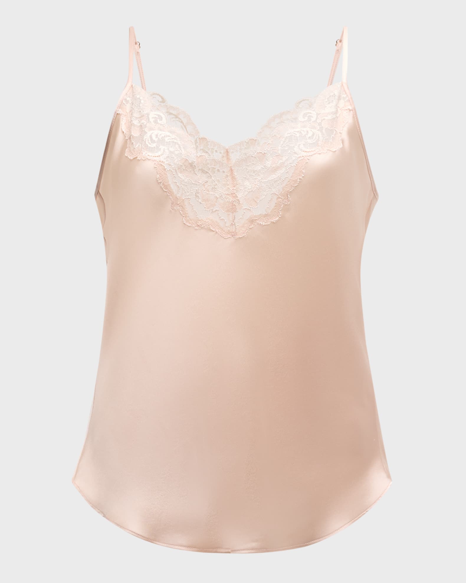 Bijoux Short Lace-Trim Silk Pajama Set 0