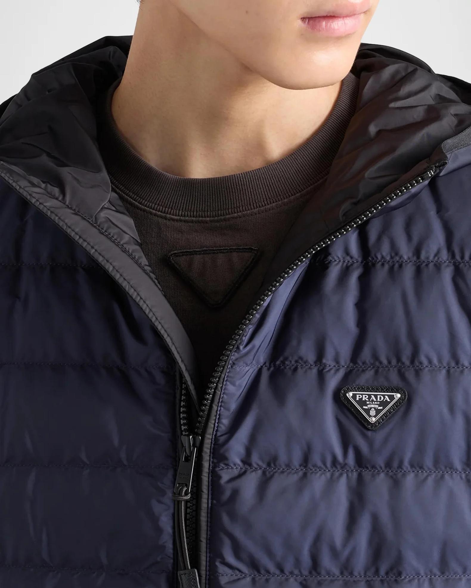 Prada Men's Re-Nylon Down Hooded Zip Vest | Neiman Marcus
