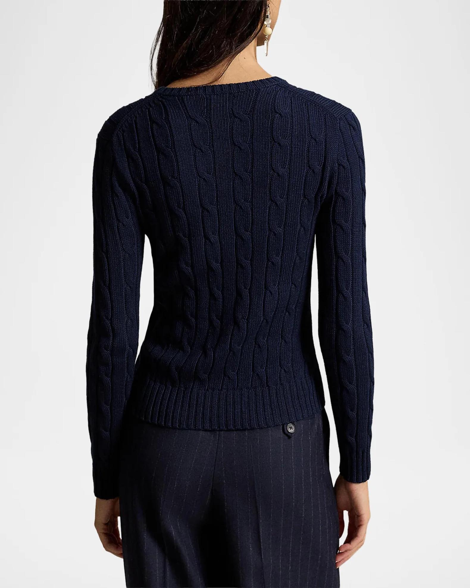 Polo Ralph Lauren Julianna Cotton Cable-Knit Sweater | Neiman Marcus