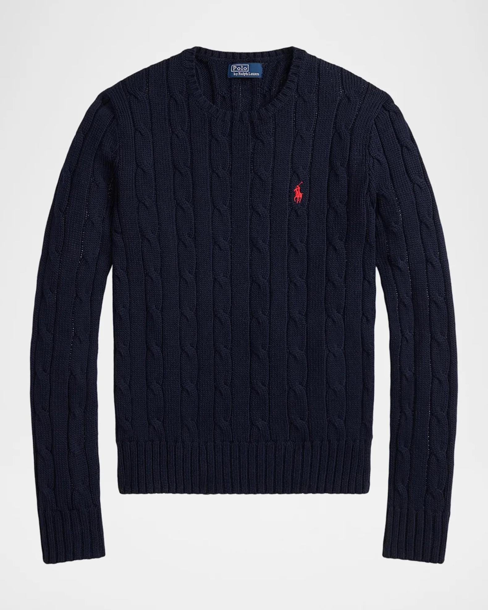 Polo Ralph Lauren Julianna Cotton Cable-Knit Sweater | Neiman Marcus