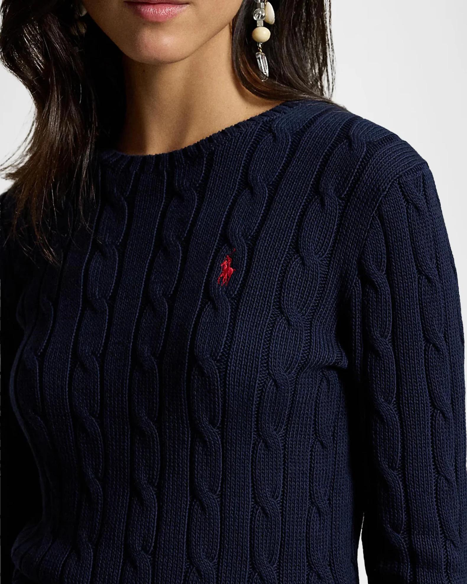 Polo Ralph Lauren Julianna Cotton Cable-Knit Sweater | Neiman Marcus