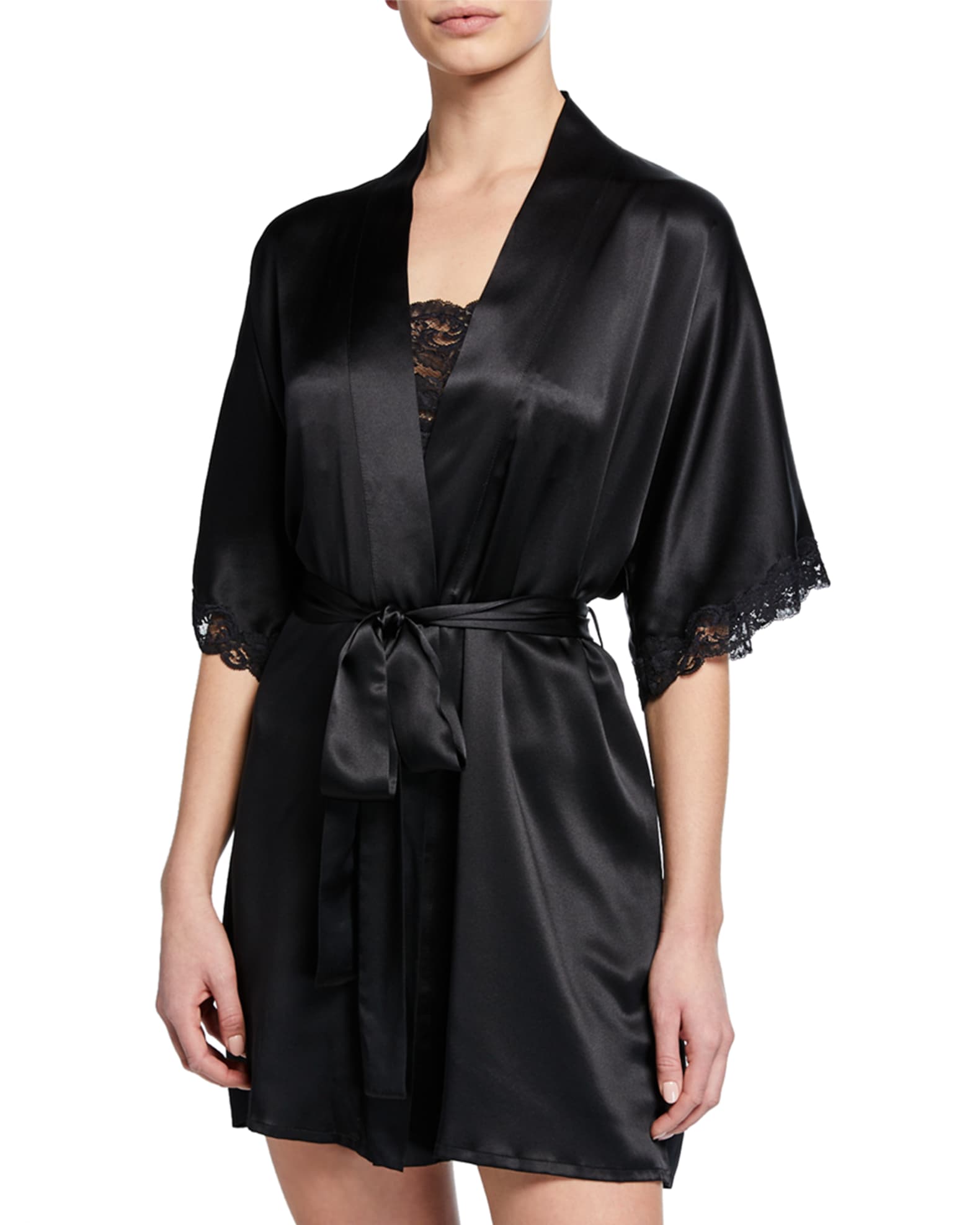 Bijoux Short Silk Robe 1