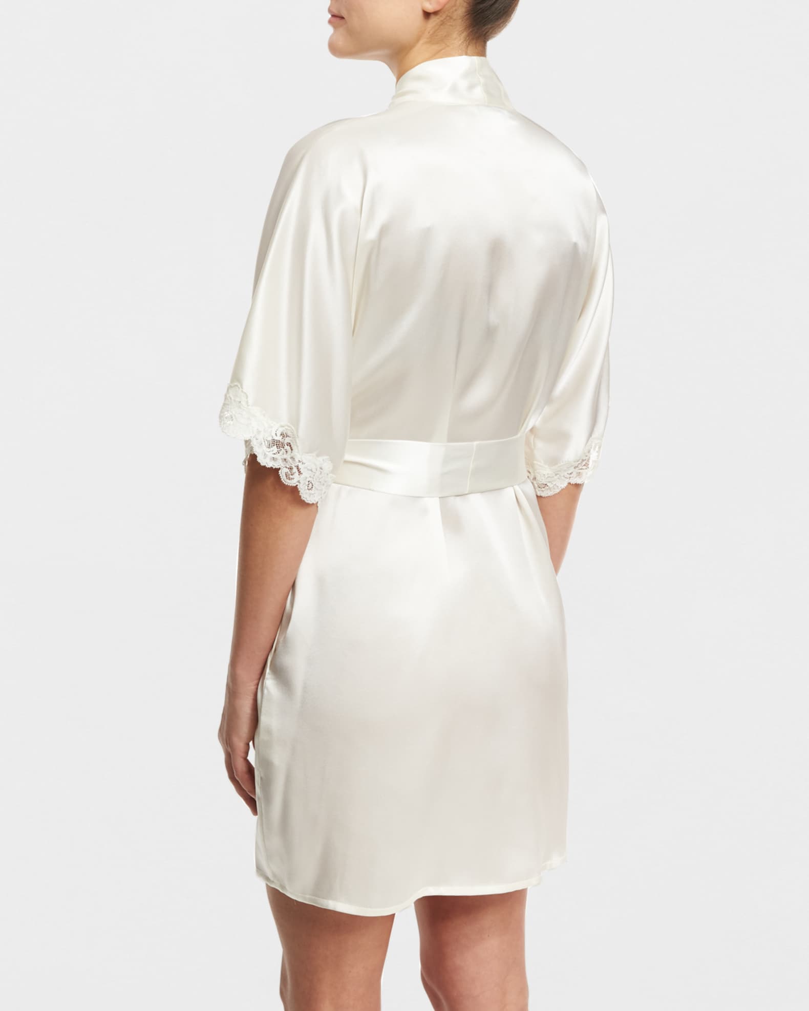 Christine Lingerie Bijoux Short Silk Robe | Neiman Marcus