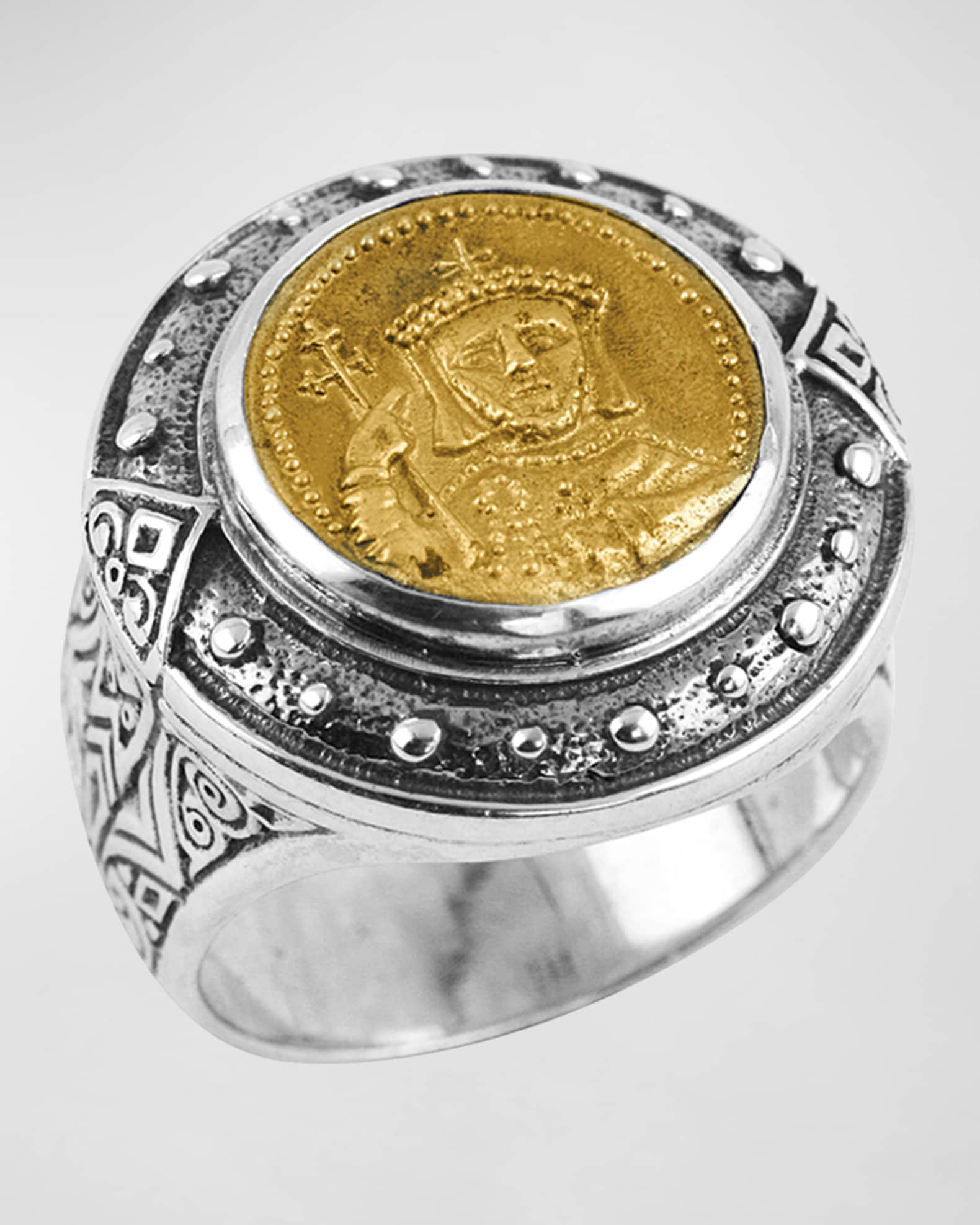 Mens sterling silver coin rings outlet