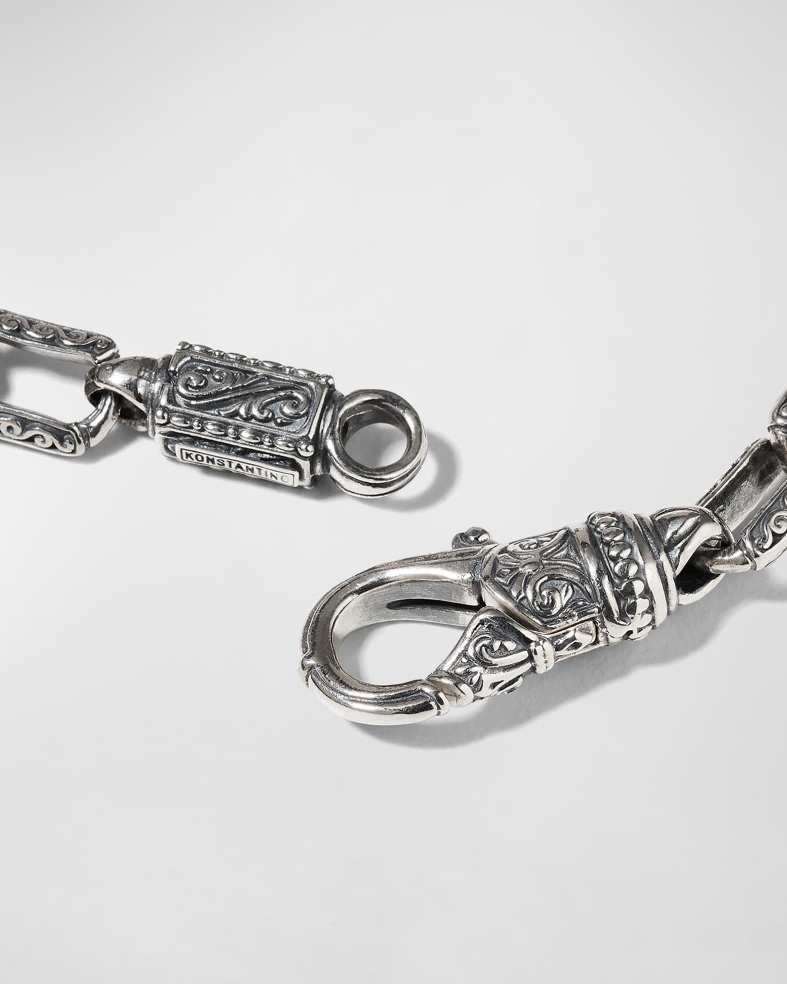 Men s Etched Rectangular Link Bracelet
