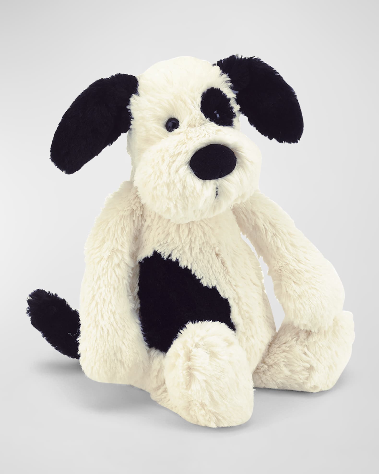 Jellycat Medium Bashful Puppy Stuffed Animal, Black/White