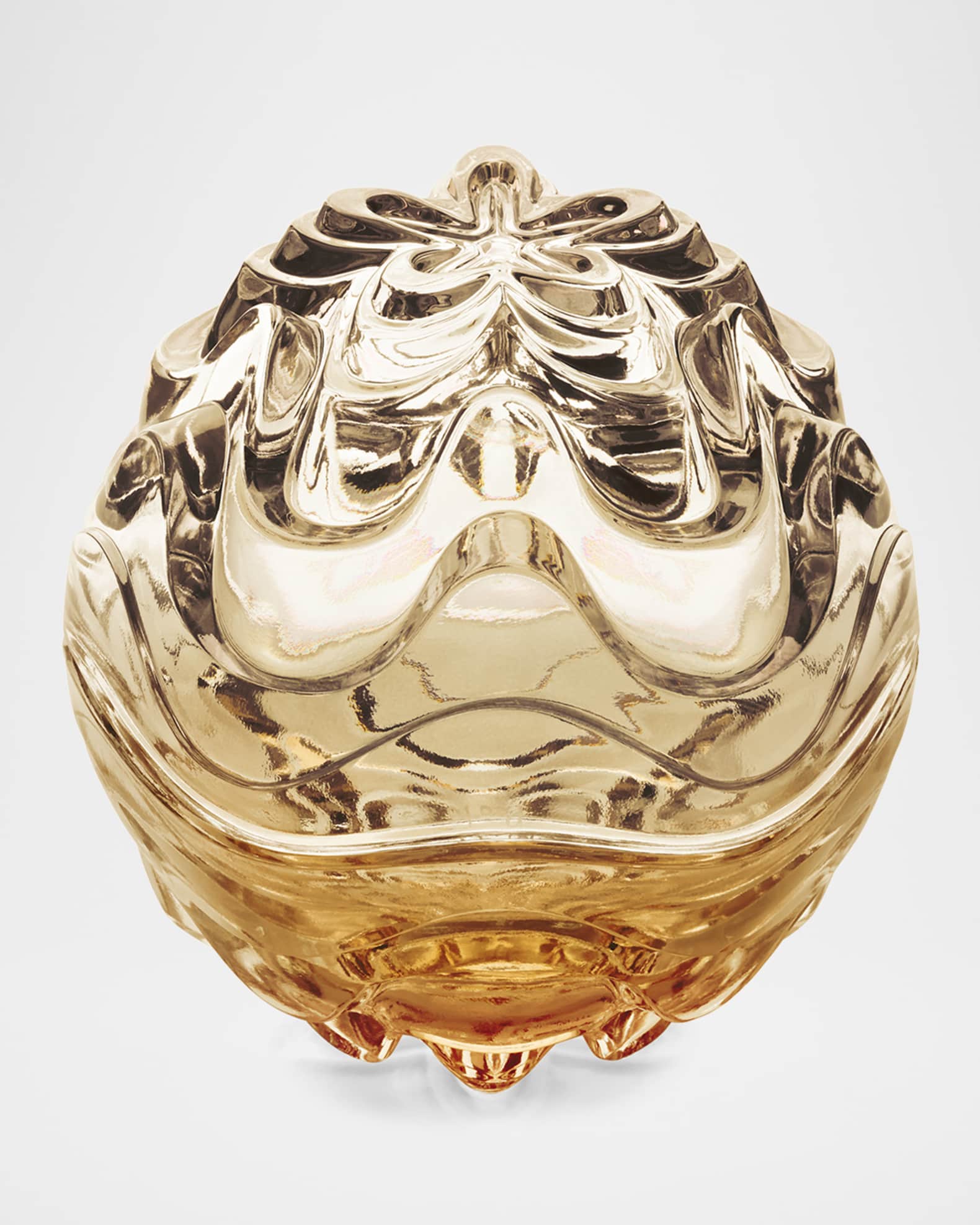 Lalique Vibration Gold Luster Crystal Box | Neiman Marcus