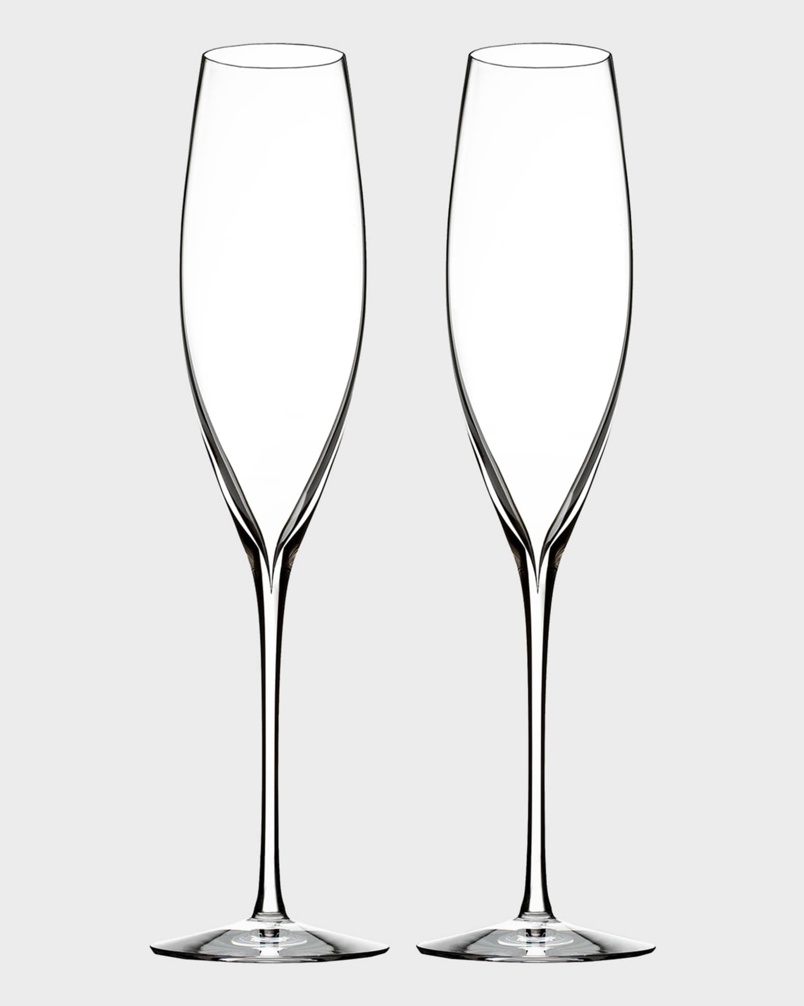 Vintage Tall Trumpet Fluted Champagne Glasses, Set of 2, Wedding