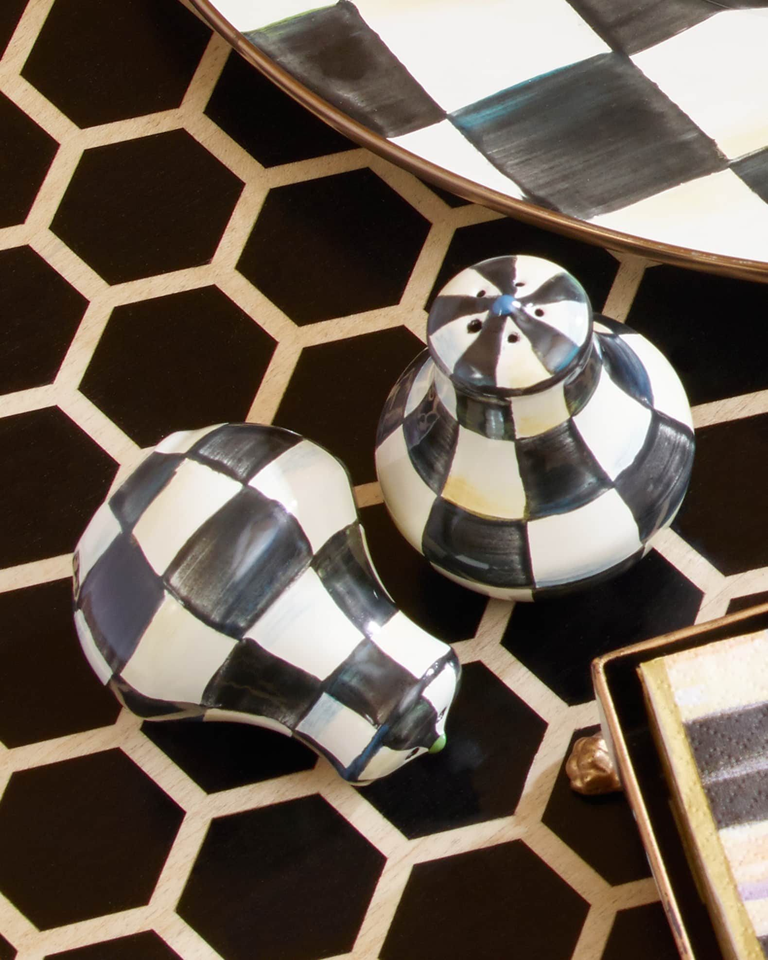 Courtly Check Enamel Salt & Pepper Shakers 1