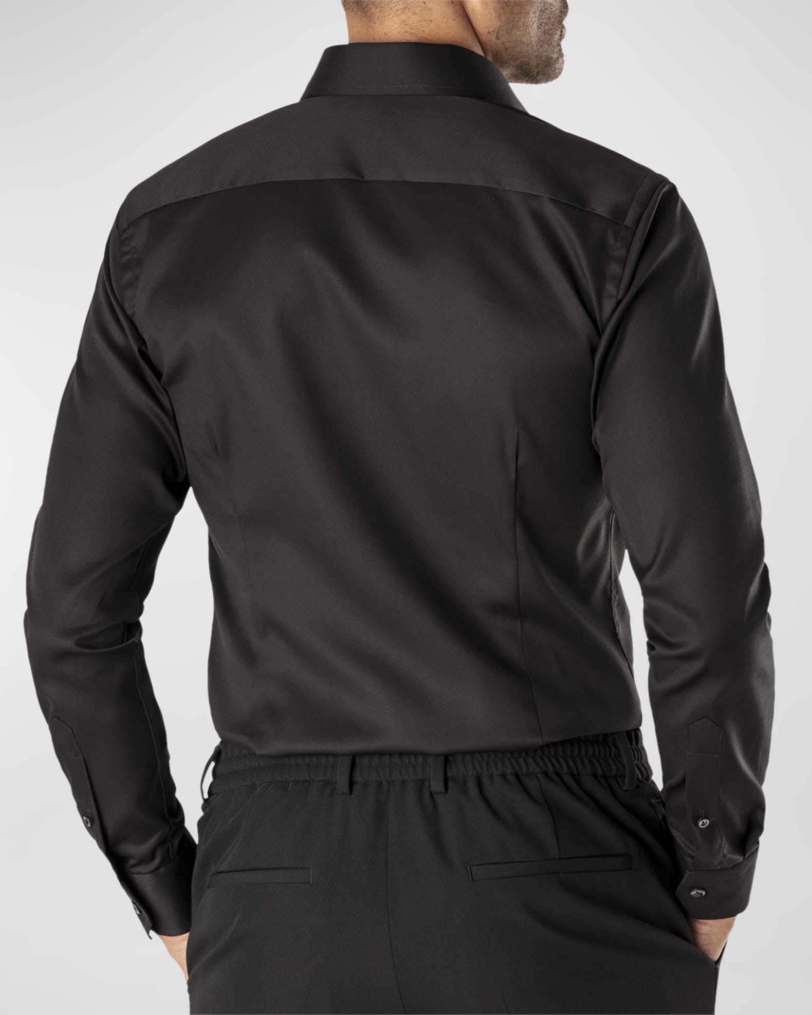 Eton Men's Cotton-twill Contemporary-Fit Dress Shirt - Black - Size 15
