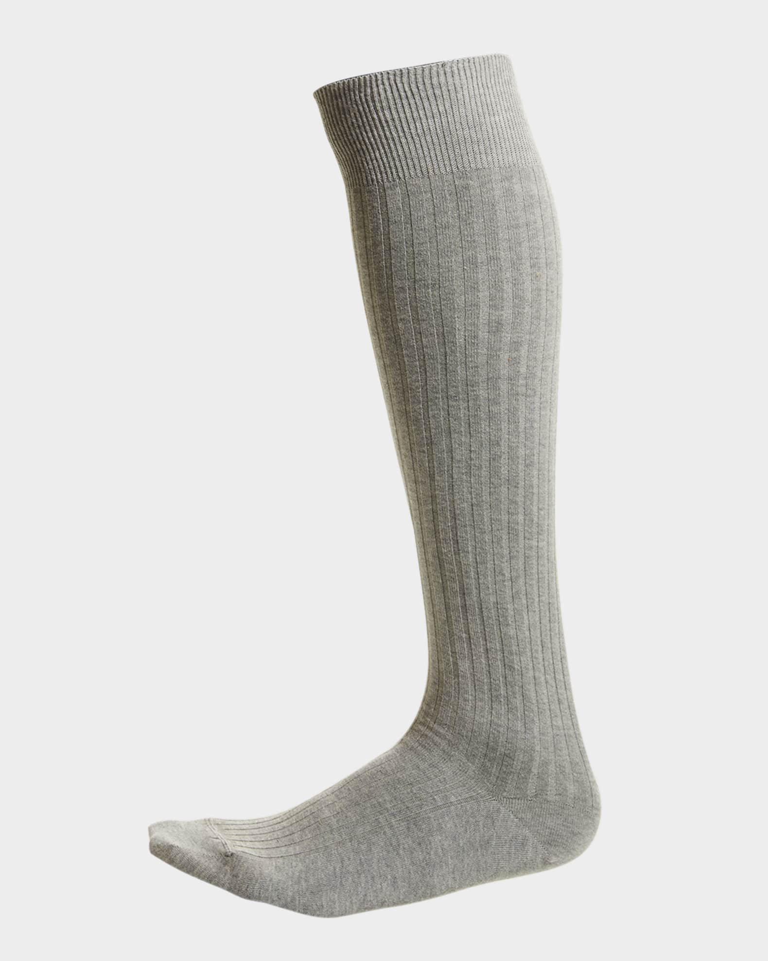 Men s Solid Ribbed Knee High Socks