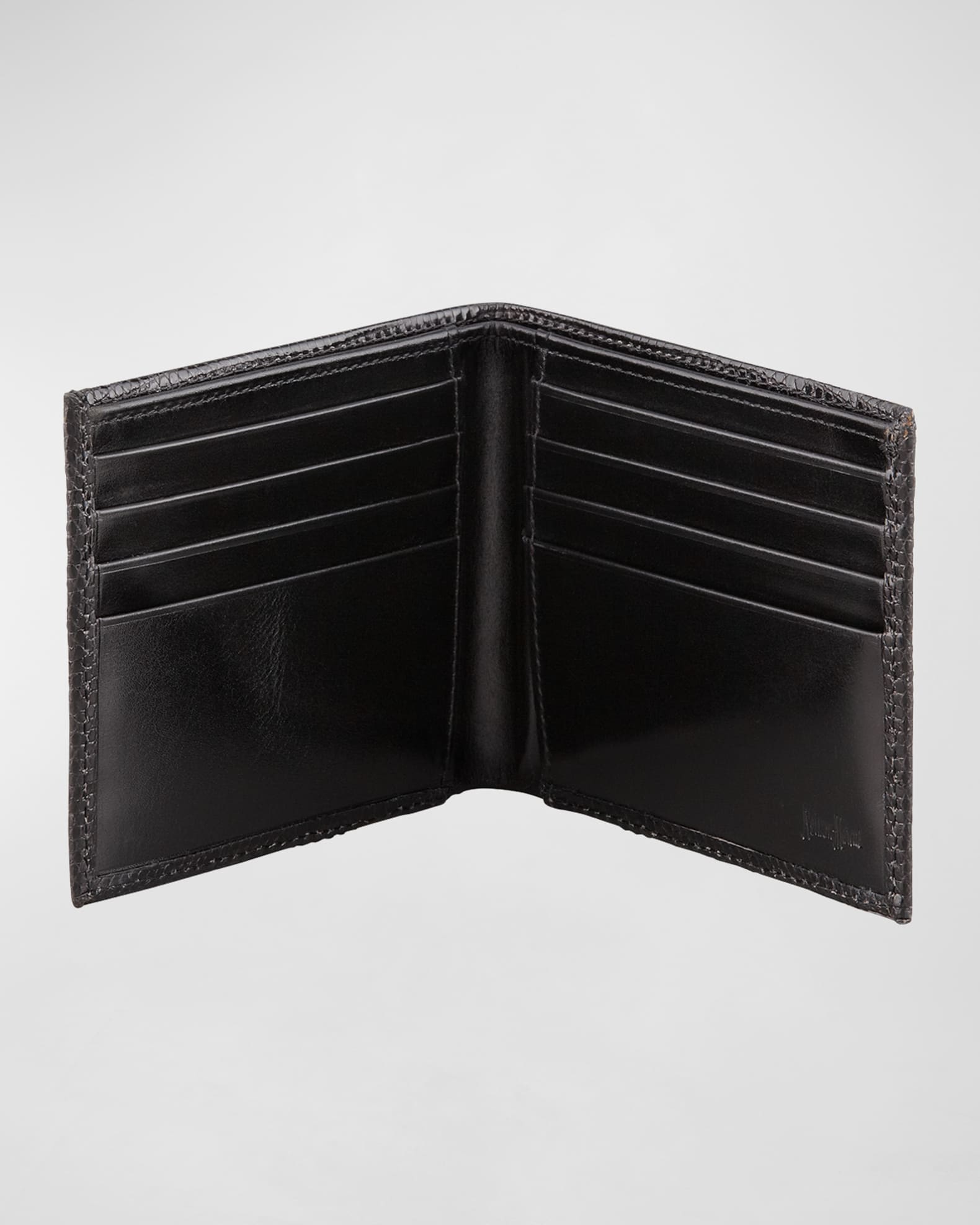 Neiman Marcus Lizard Slim Wallet Black Neiman Marcus