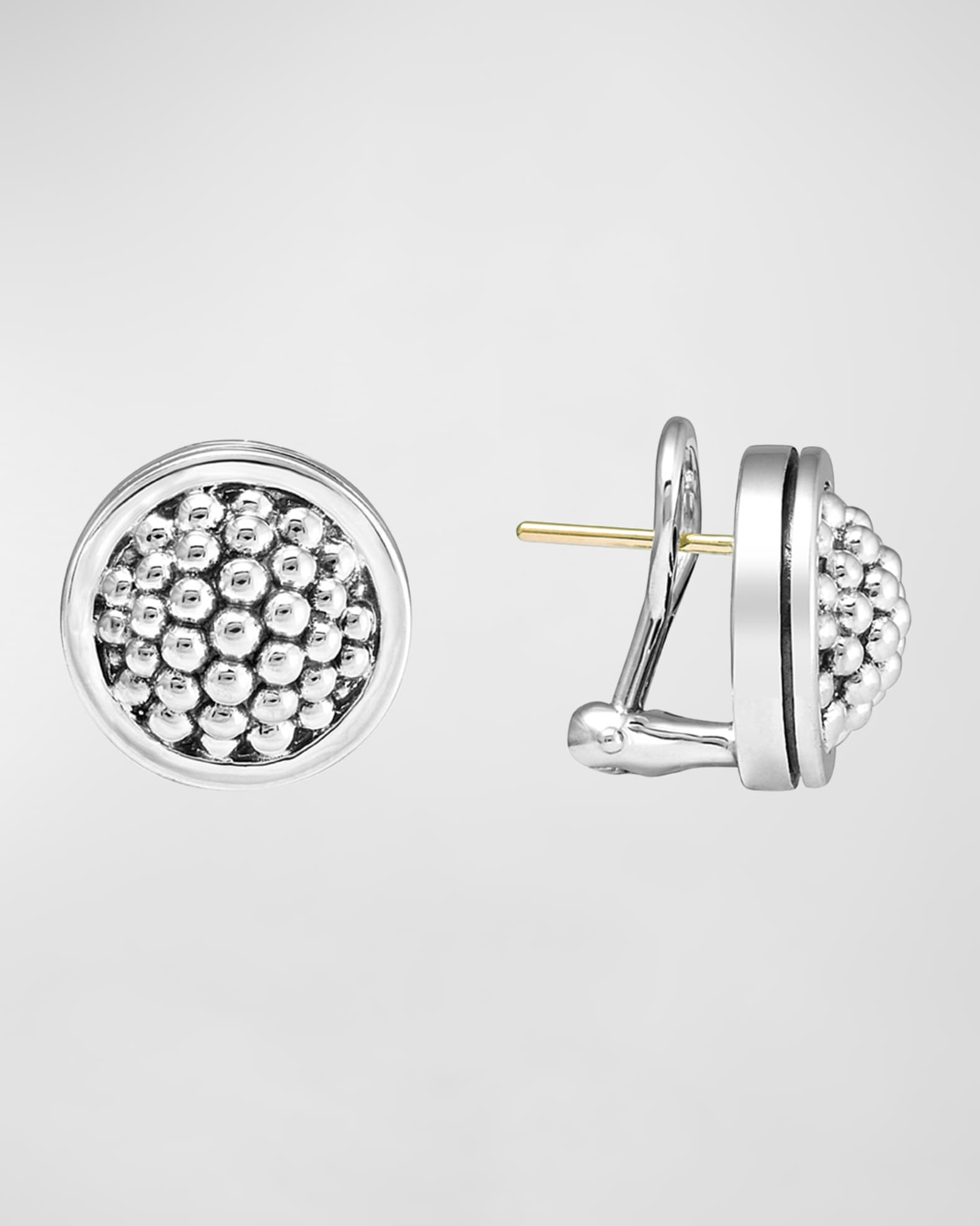LAGOS 15mm Caviar Bezel Button Earrings