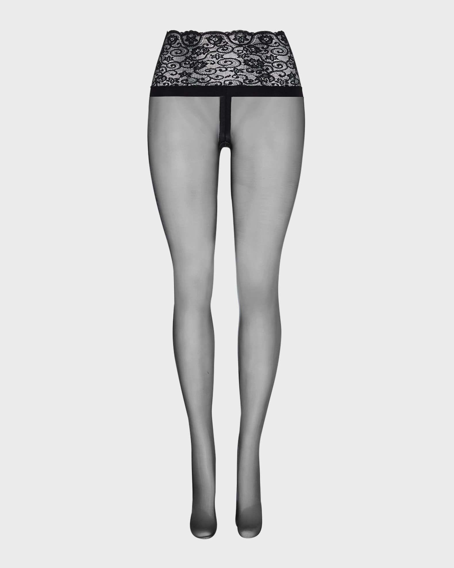 Commando Sexy Sheer Lace Waist Tights Neiman Marcus