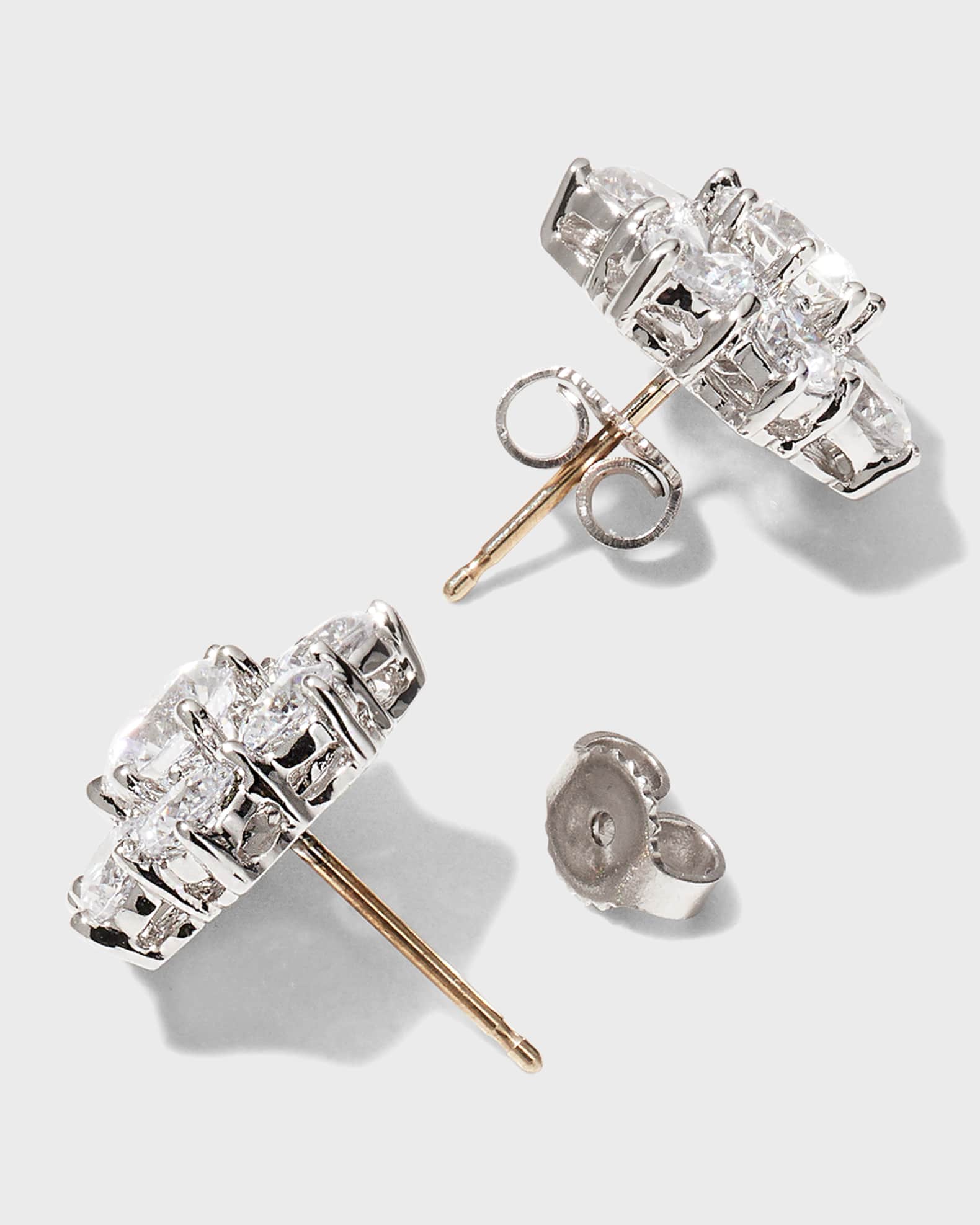 Fantasia by DeSerio Flower CZ Crystal Stud Earrings Neiman Marcus