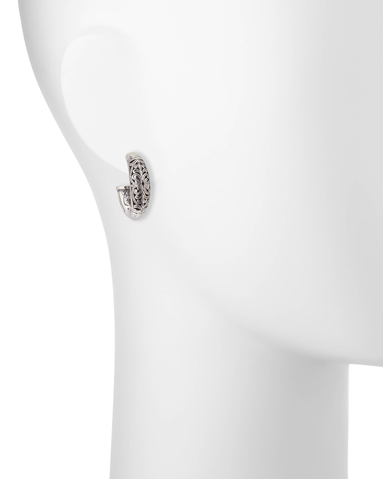 Sterling Silver Etched Hoop Earrings 1