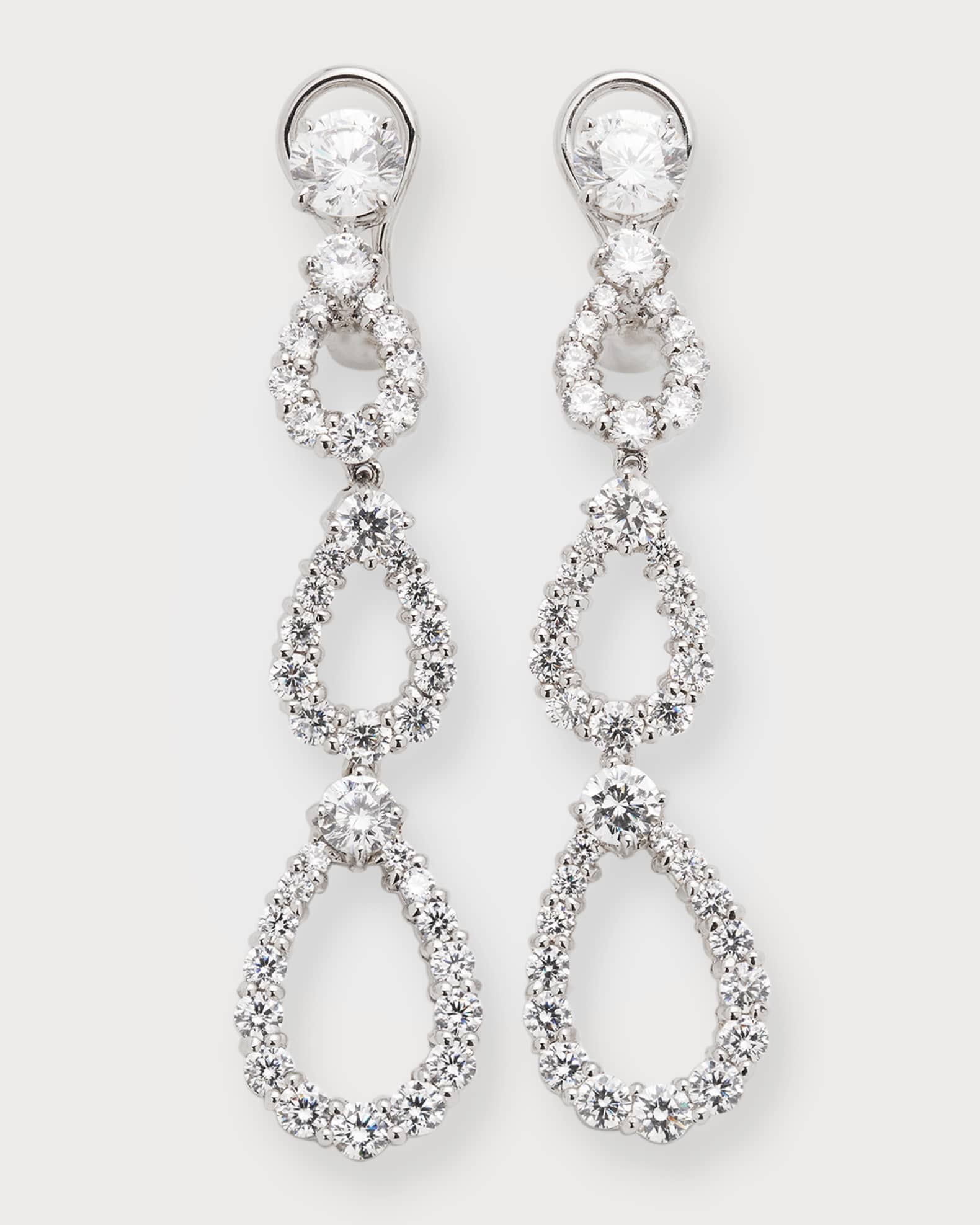 Three-Tier Cubic Zirconia Earrings 0