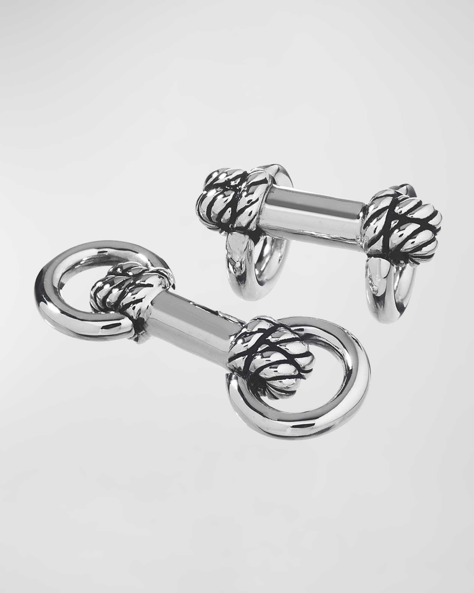 Jan Leslie Men's Rope Knot Horseshoe Flip Cufflinks Neiman Marcus