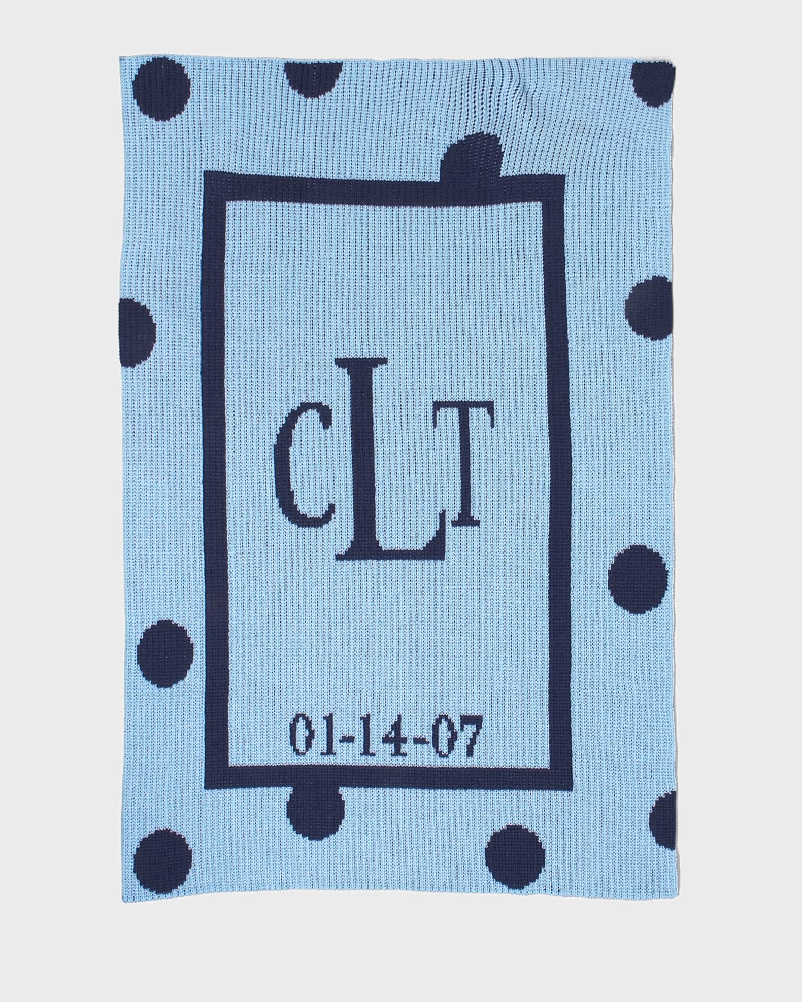 Polka-Dot Knit Blanket, Blue 0