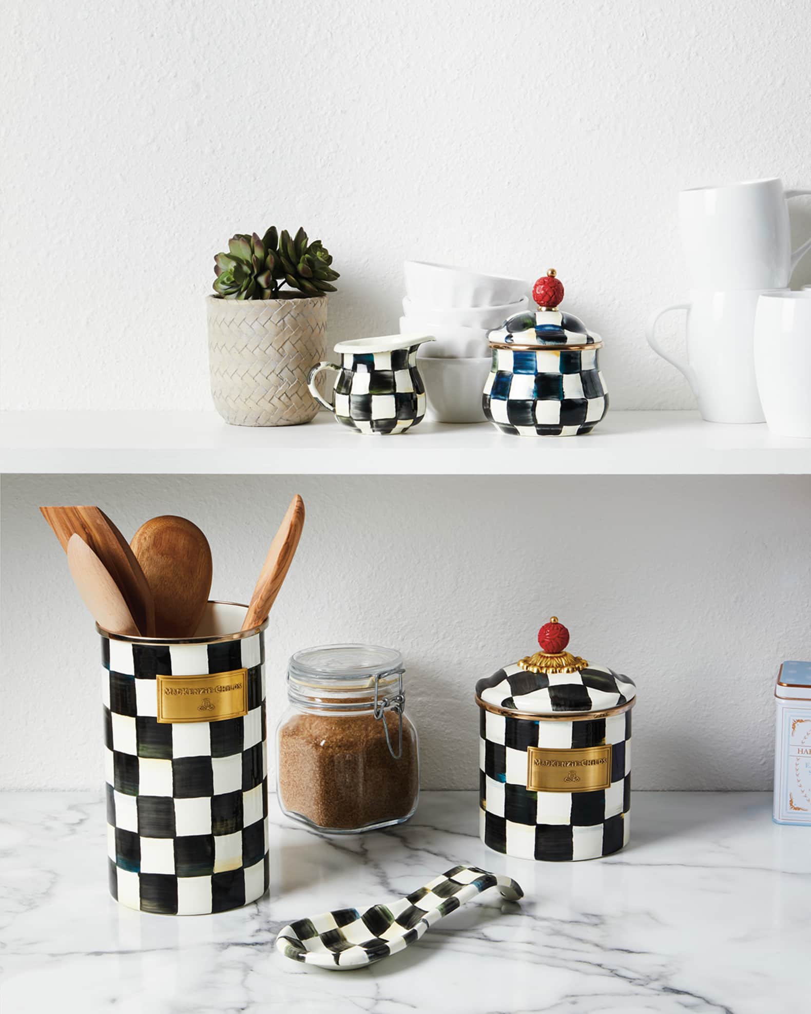 MacKenzie Childs Courtly Check Utensil Holder Neiman Marcus