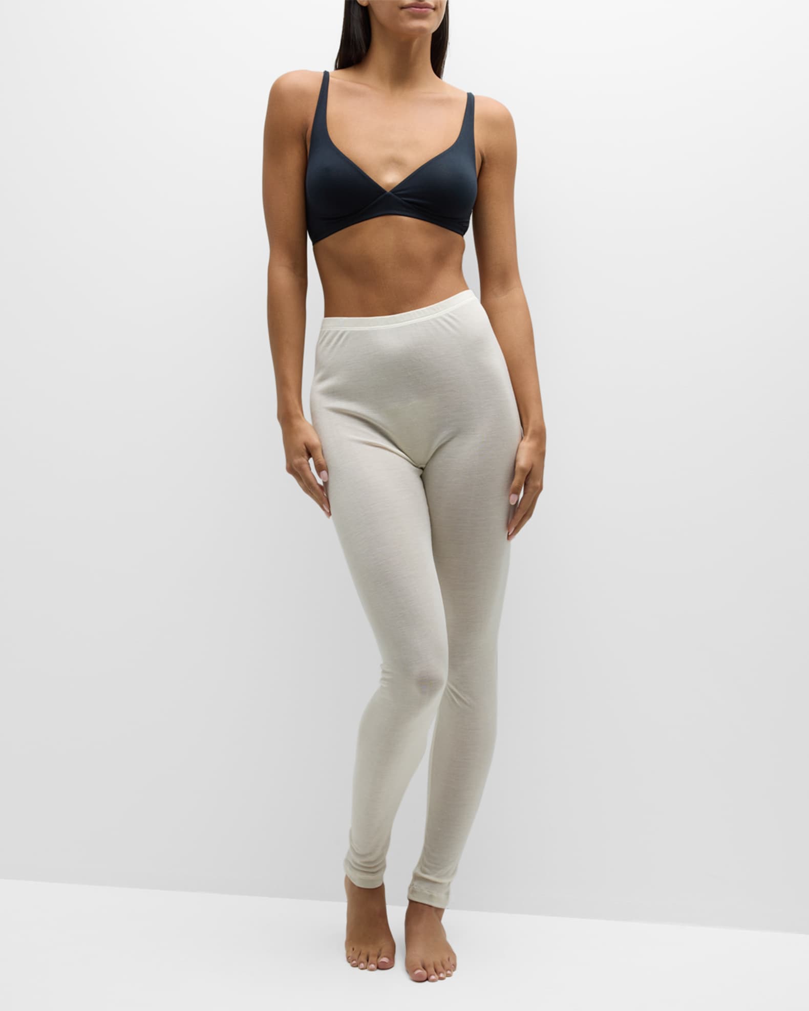 Womens Hanro beige Wool-Silk Leggings