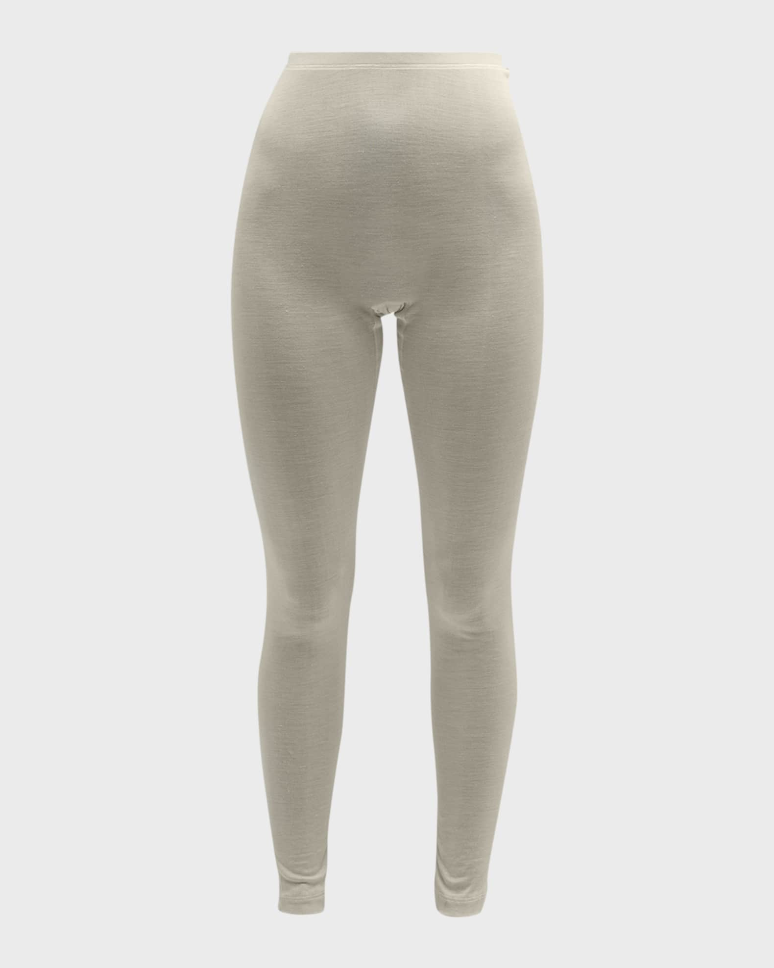 HANRO Cream wool and silk-blend leggings