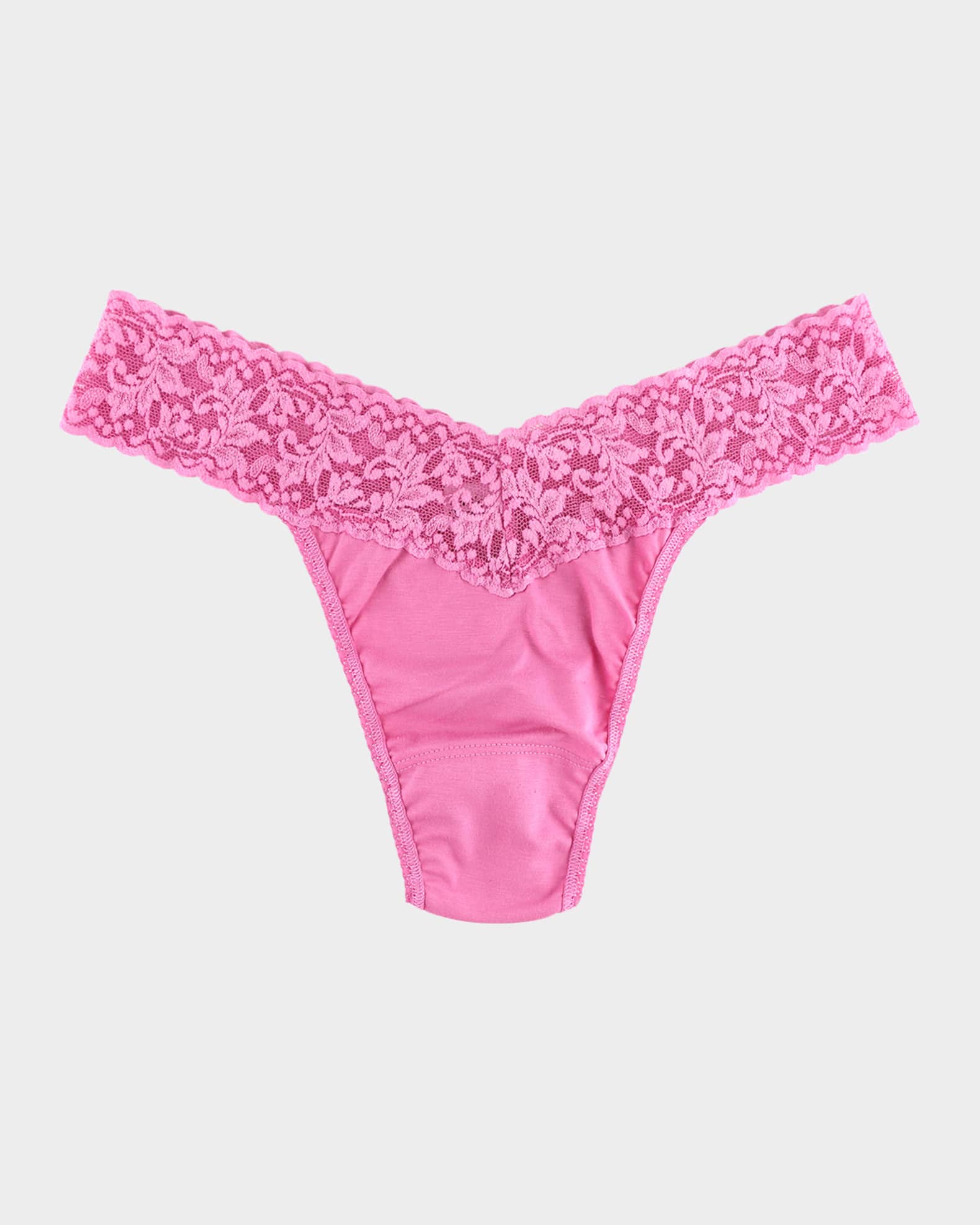 Original-Rise Organic Cotton Lace-Trim Thong 0