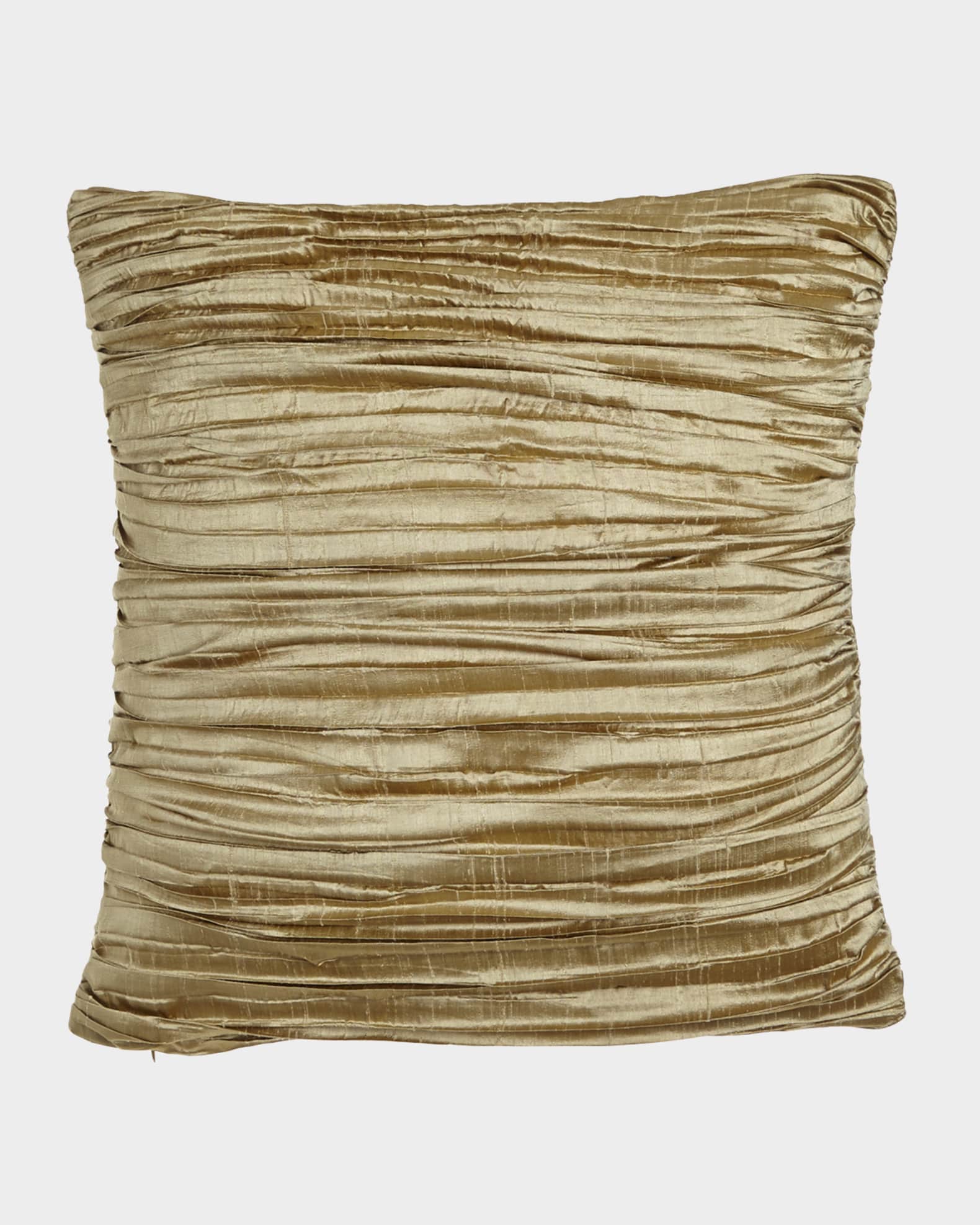 Antoinette Pleated Silk Pillow with Feather/Down Insert 0