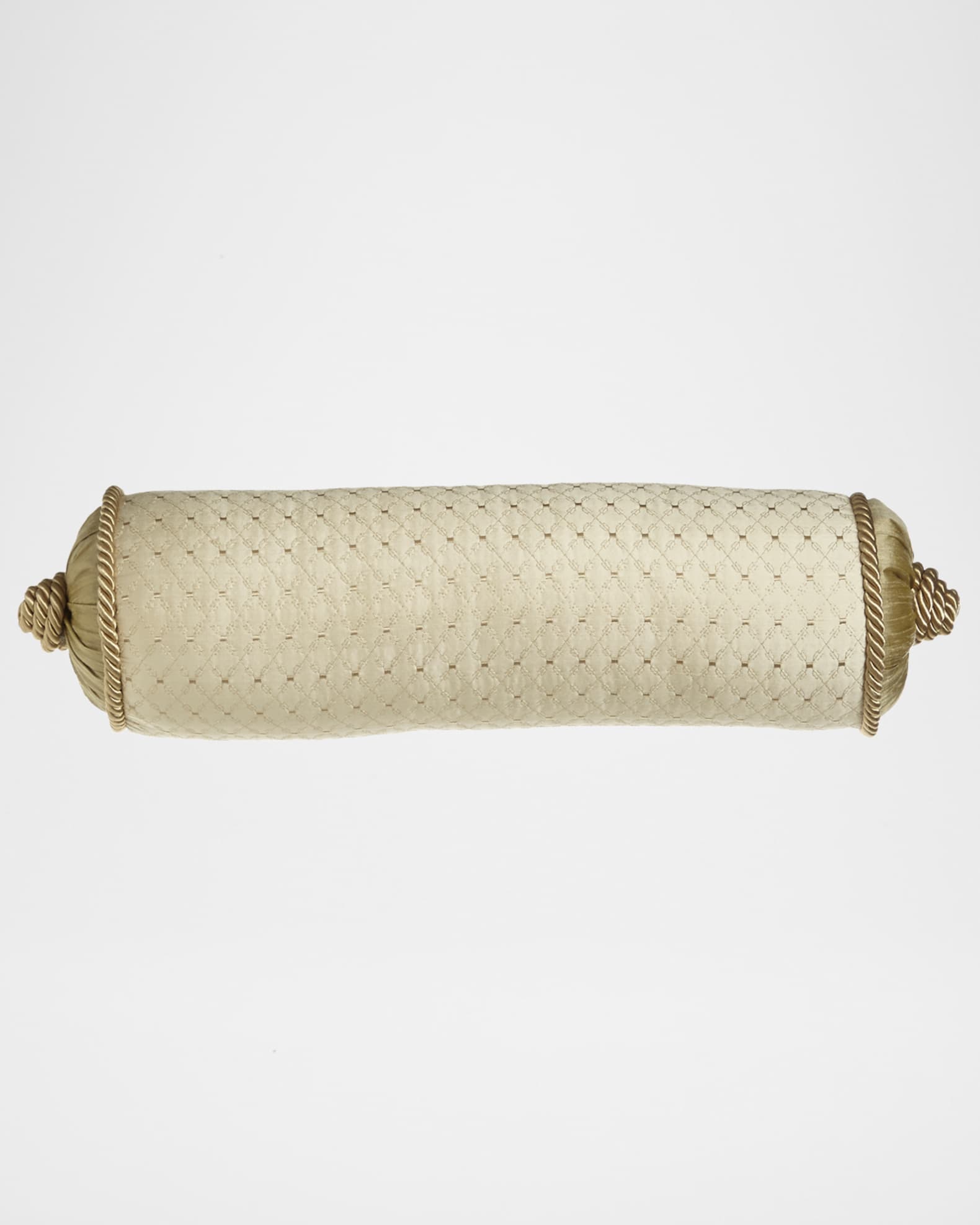 Antoinette Diamond-Stitch Neck Roll Pillow 0