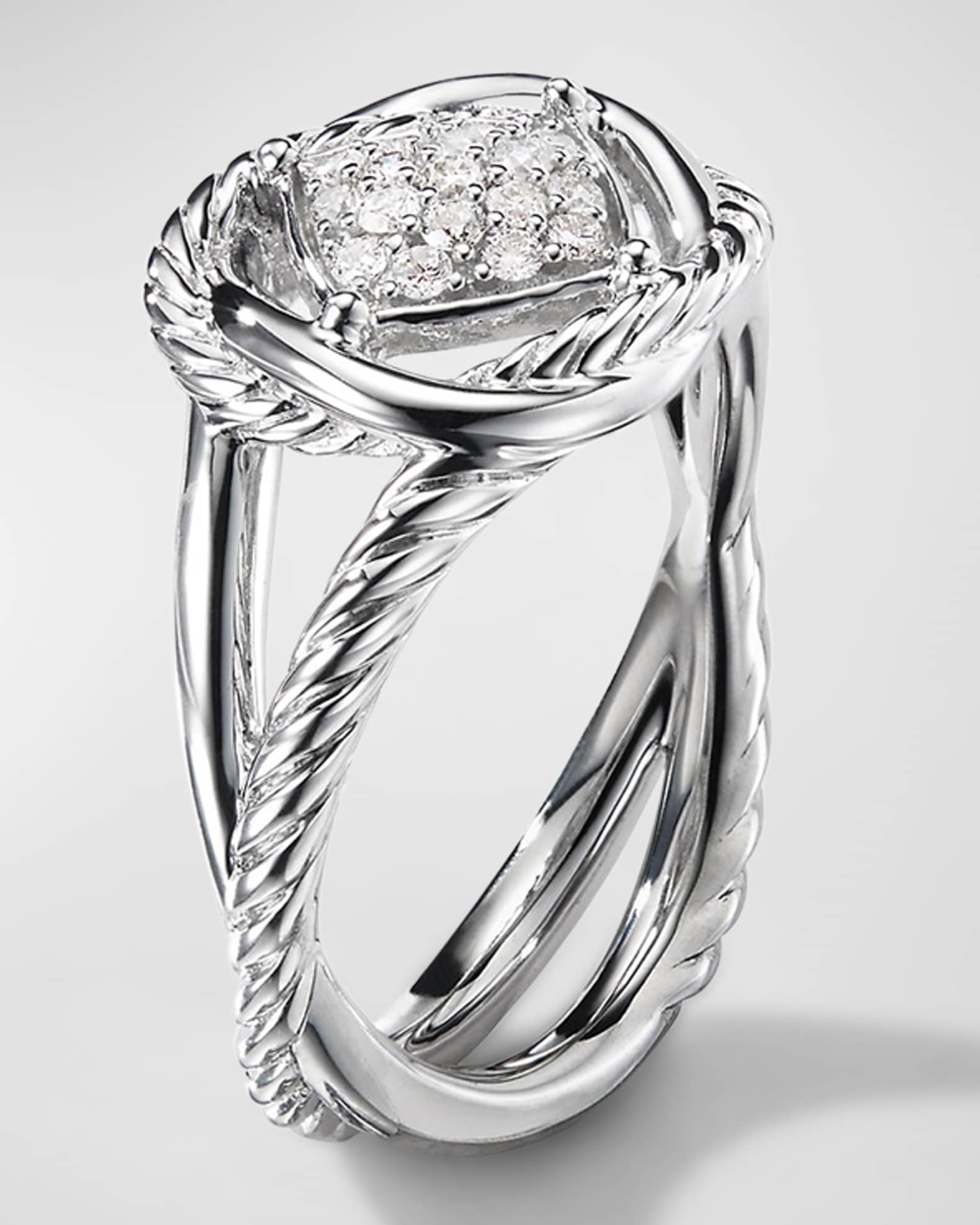 Infinity Ring in Sterling Silver with Diamonds, 13mm