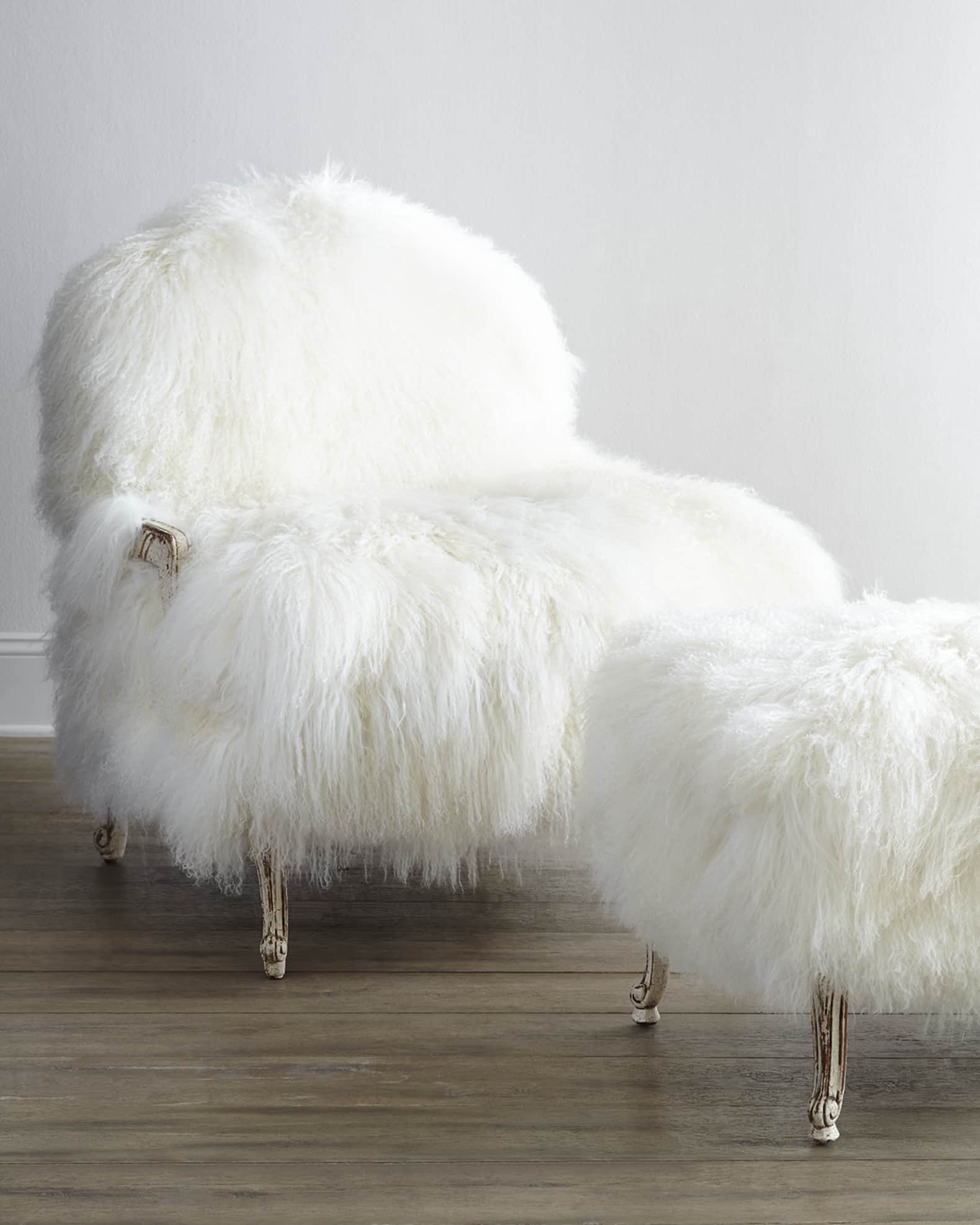 Worthen Sheepskin Bergere Chair 0