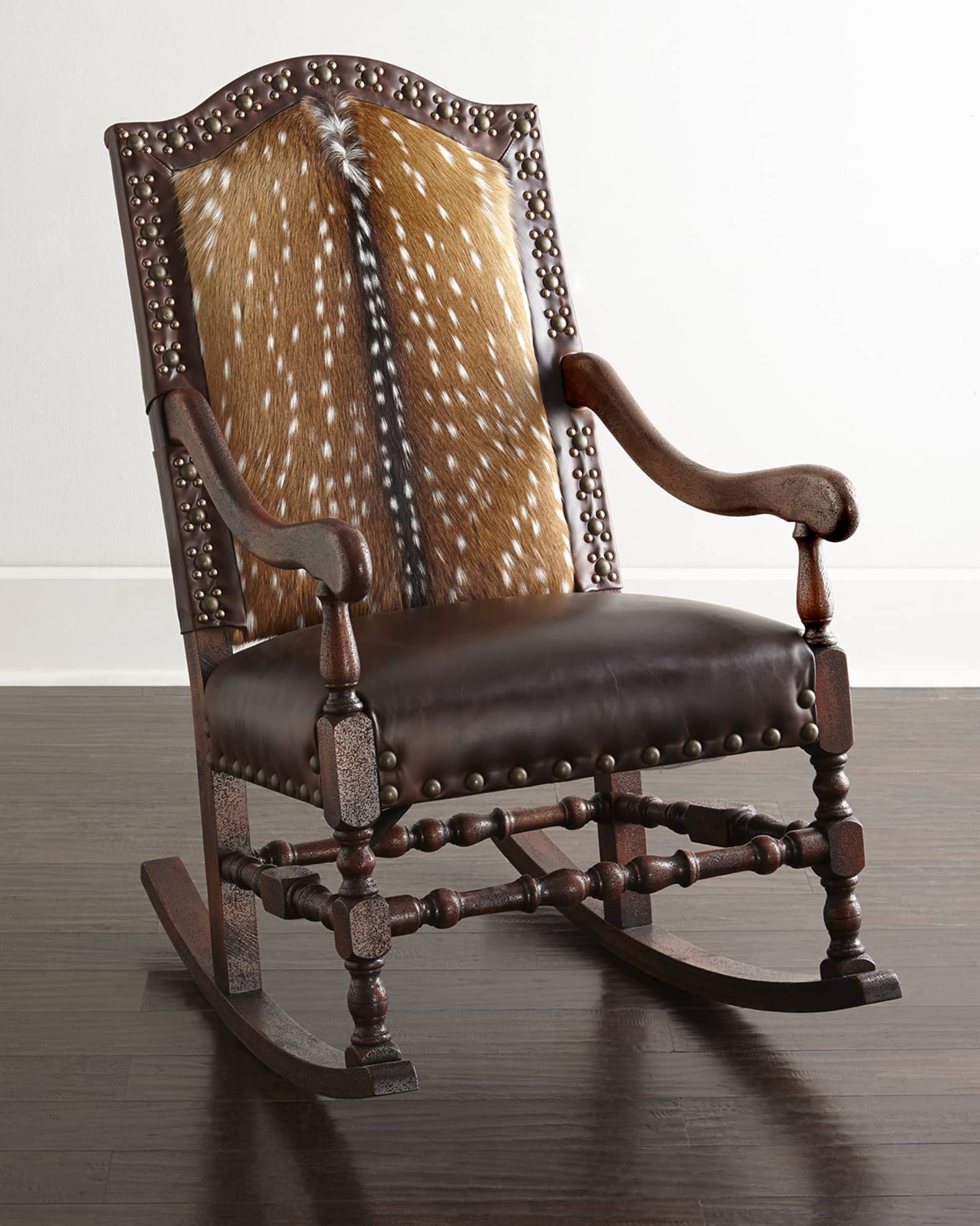 Old Hickory Tannery Jefferson Leather Rocking Chair | Neiman Marcus
