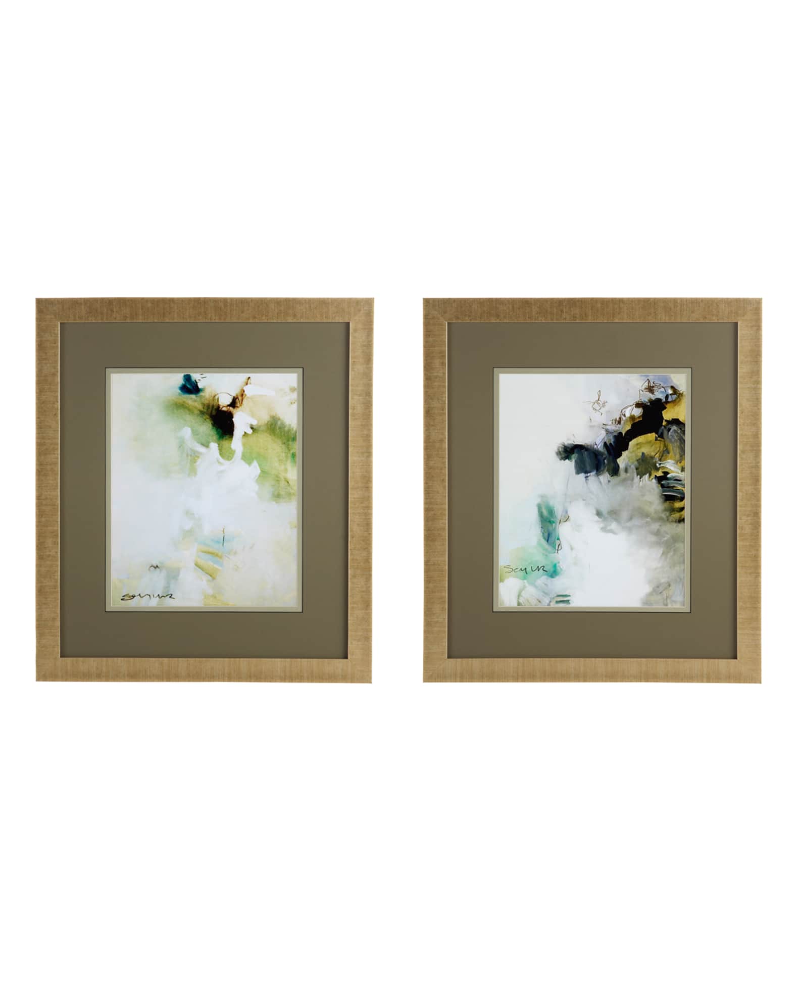 Two "Overjoyed" Abstract Giclee on Canvas Wall Art Set Neiman Marcus