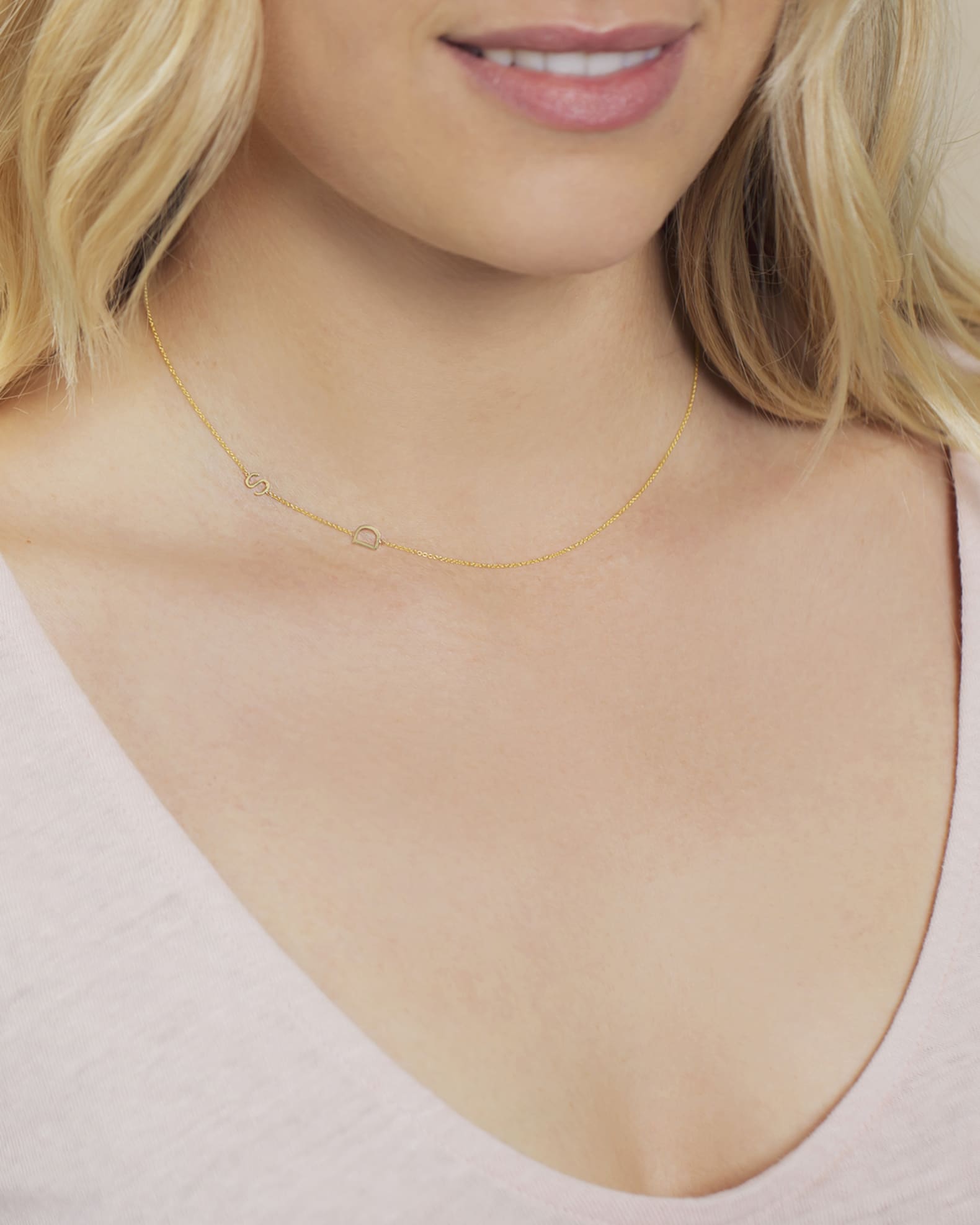 Maya brenner 2 initial necklace top