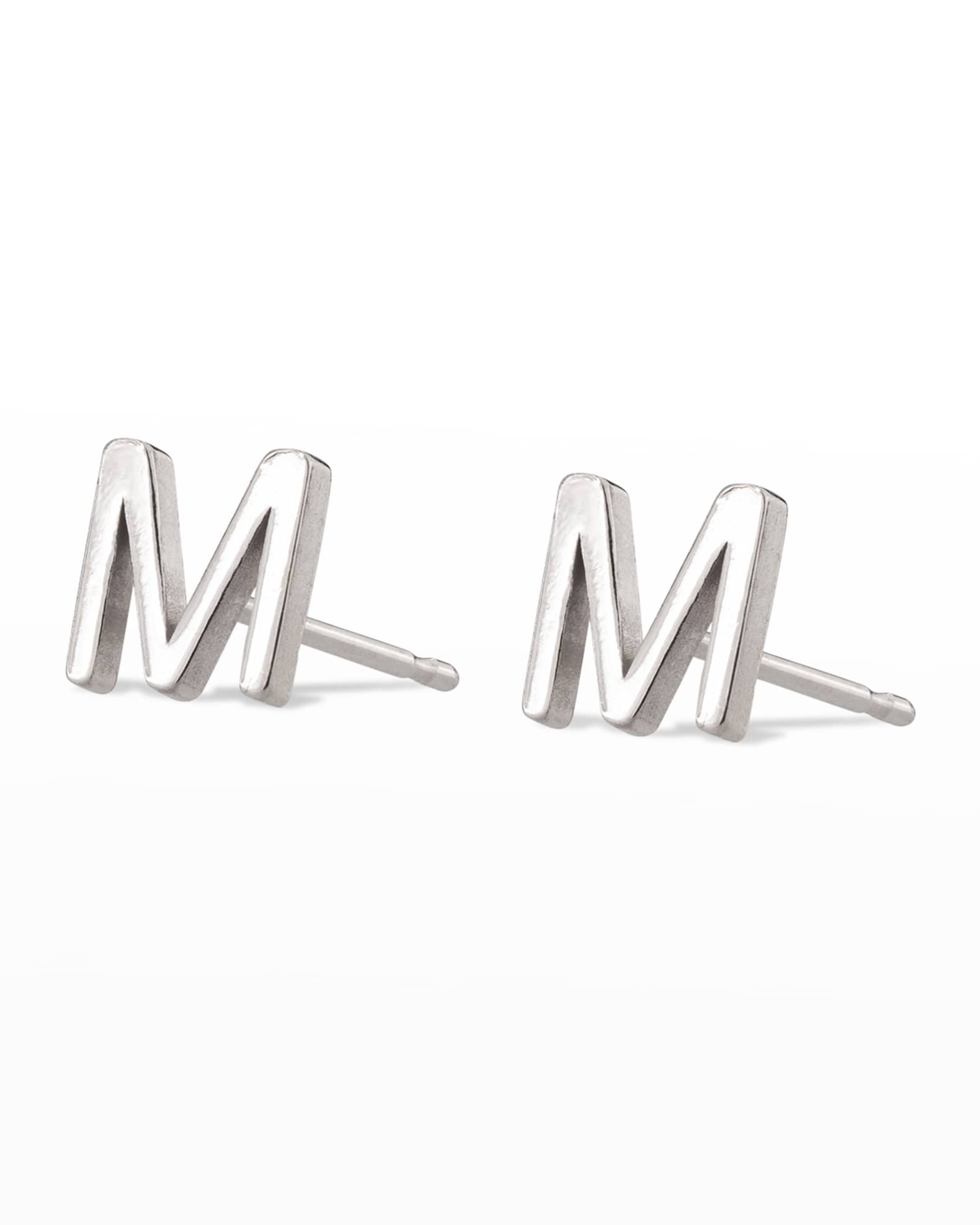 White Gold Mini Initial Earring