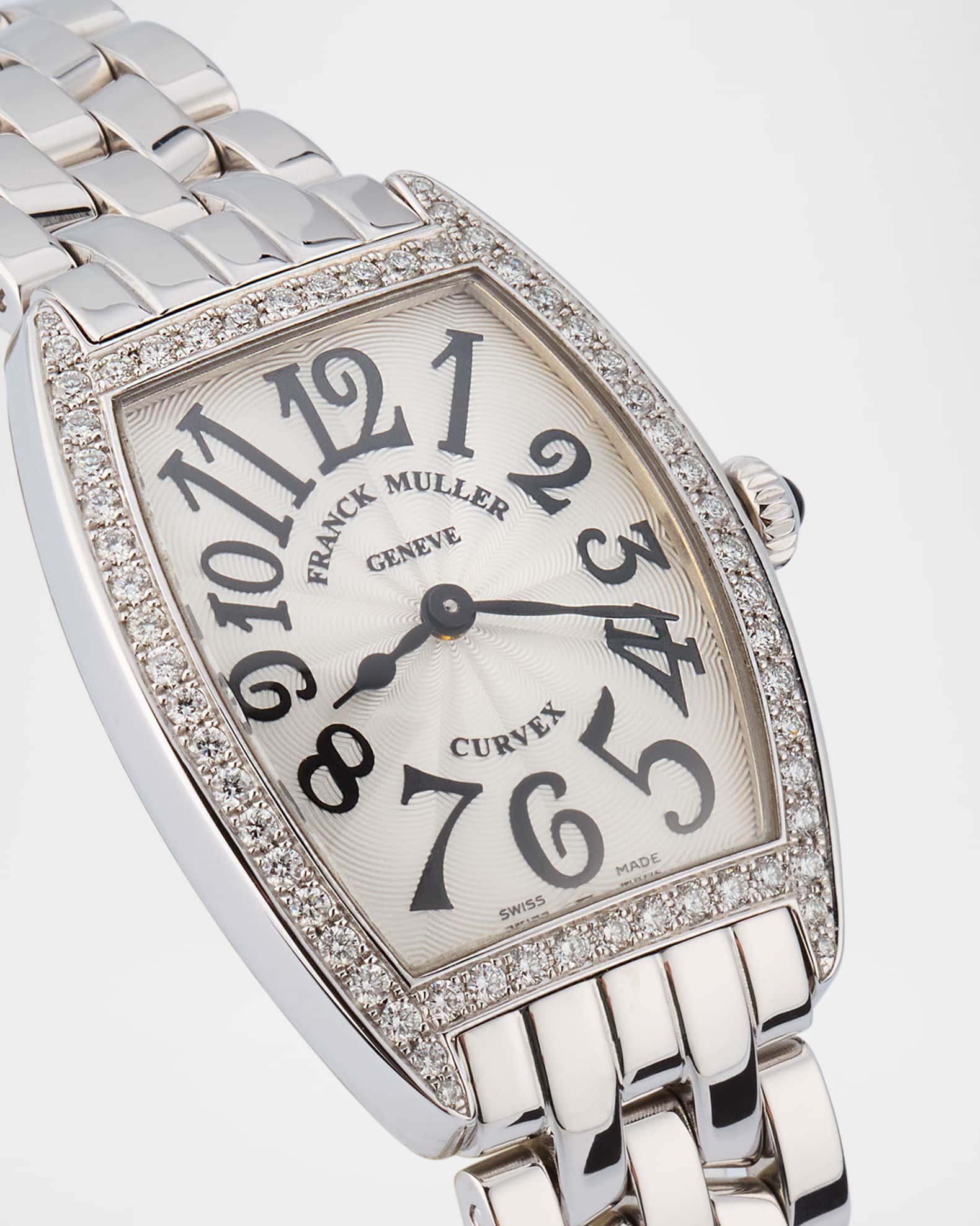Franck Muller Ladies Curvex Stainless Steel Diamond Watch Neiman Marcus