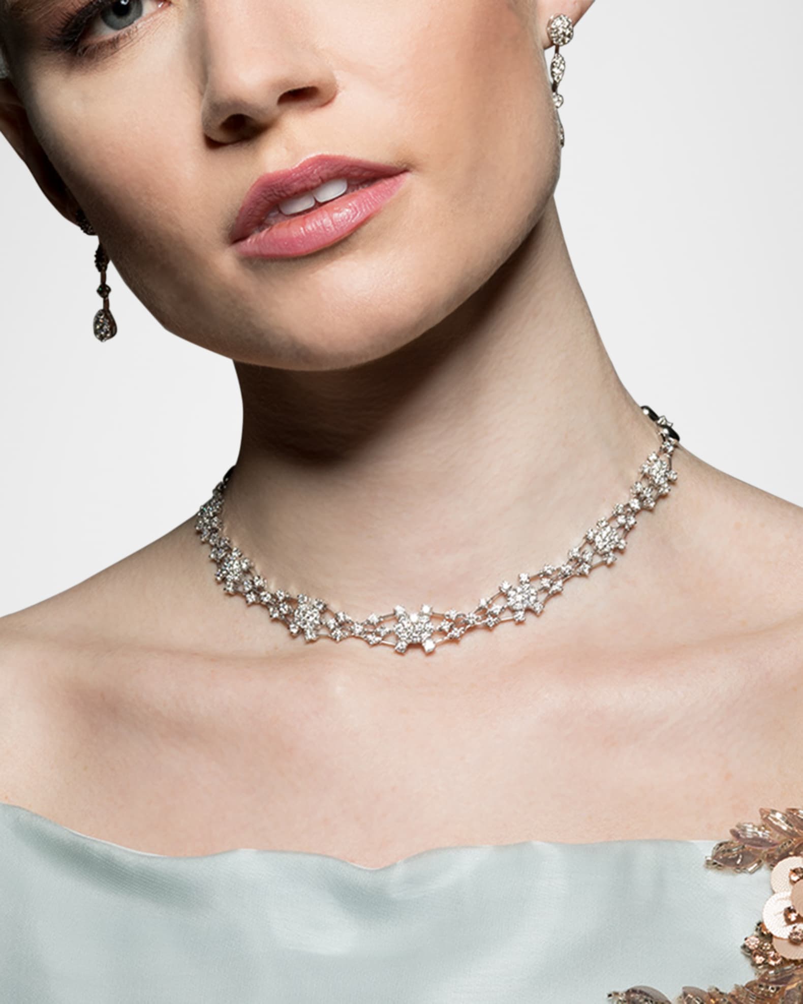 White gold collar necklace on sale