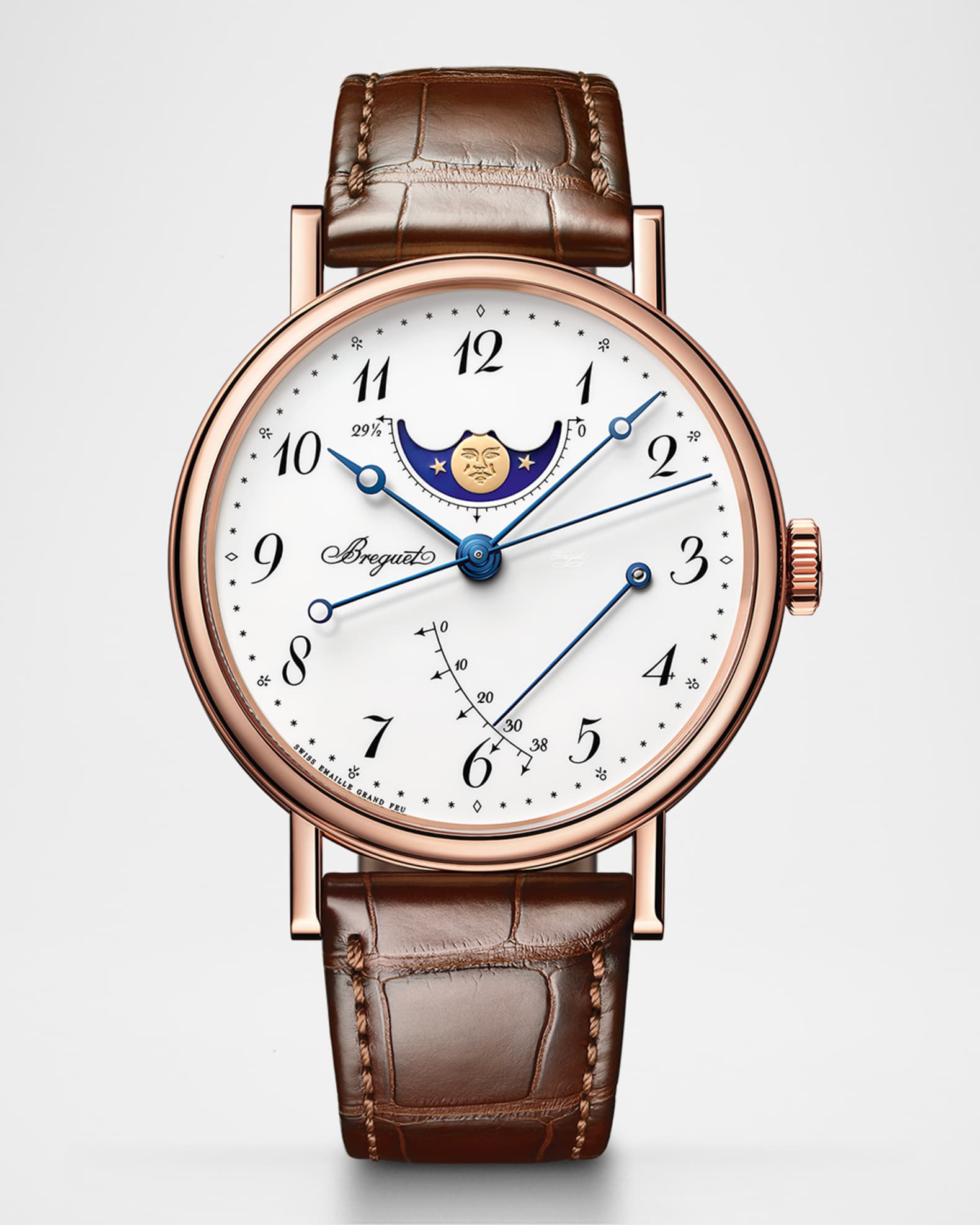 Classique Phase de Lune 18K Rose Gold 39mm Watch 0