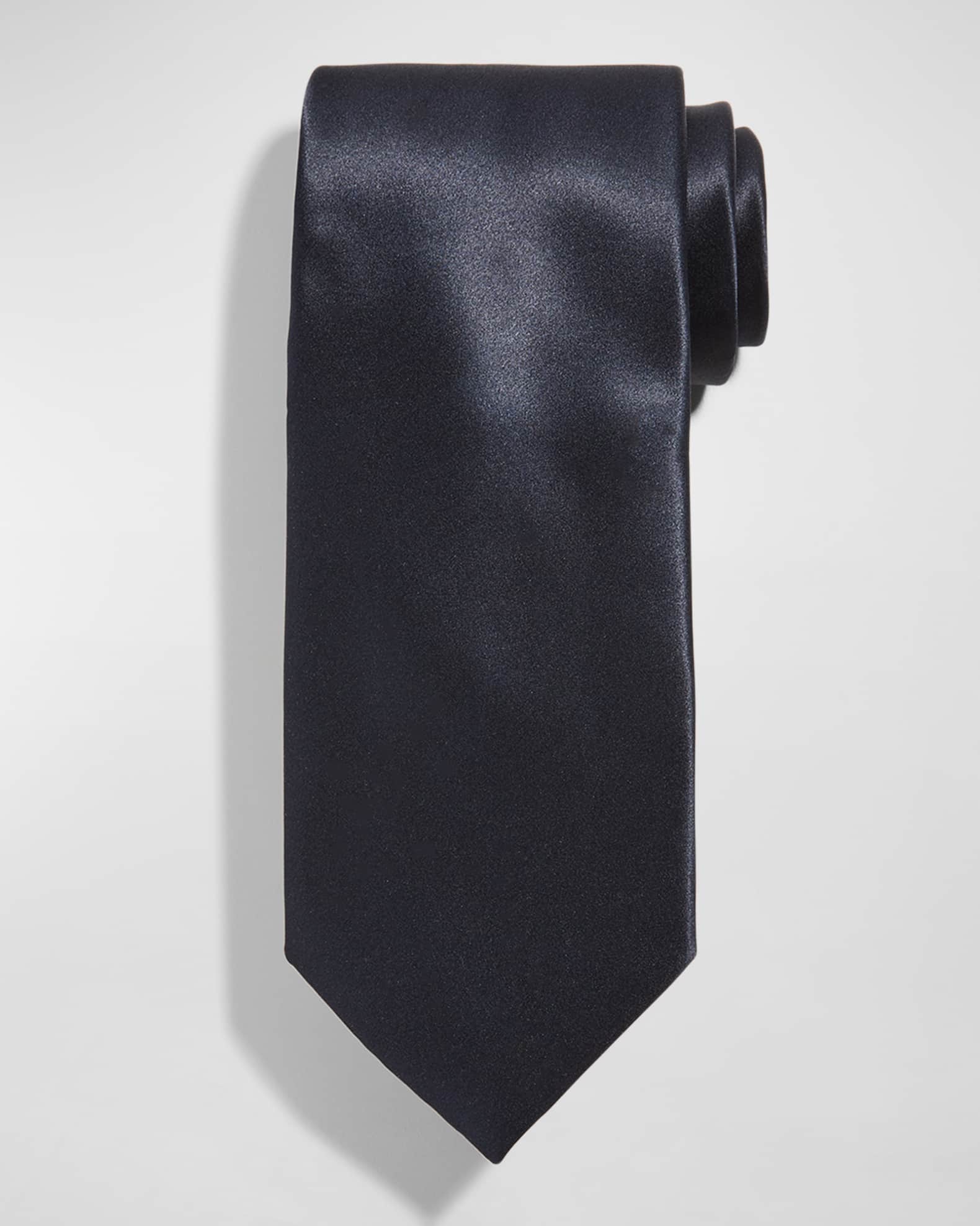 Solid Silk Satin Tie 0