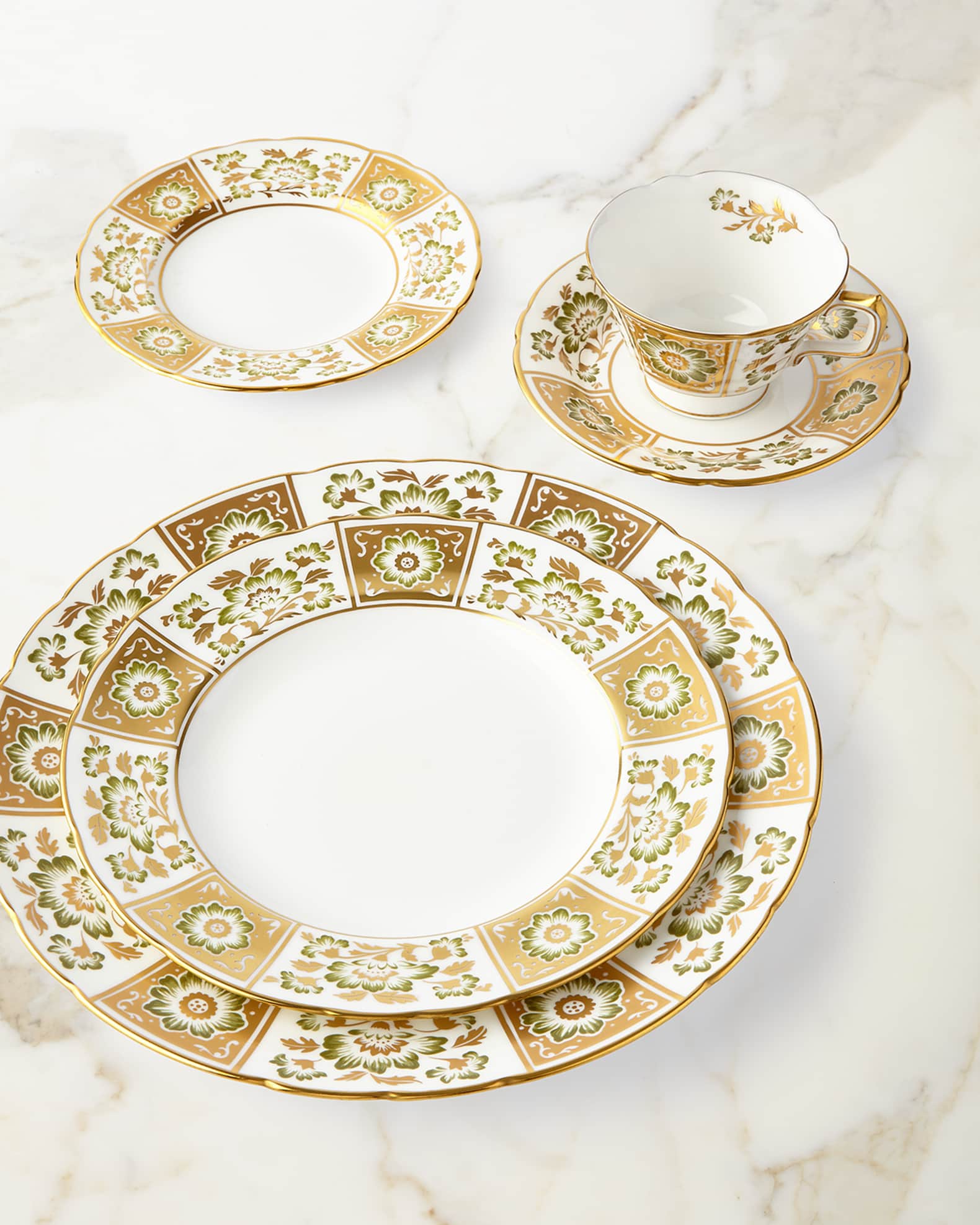 Derby Panel Green Dinner Plate 1