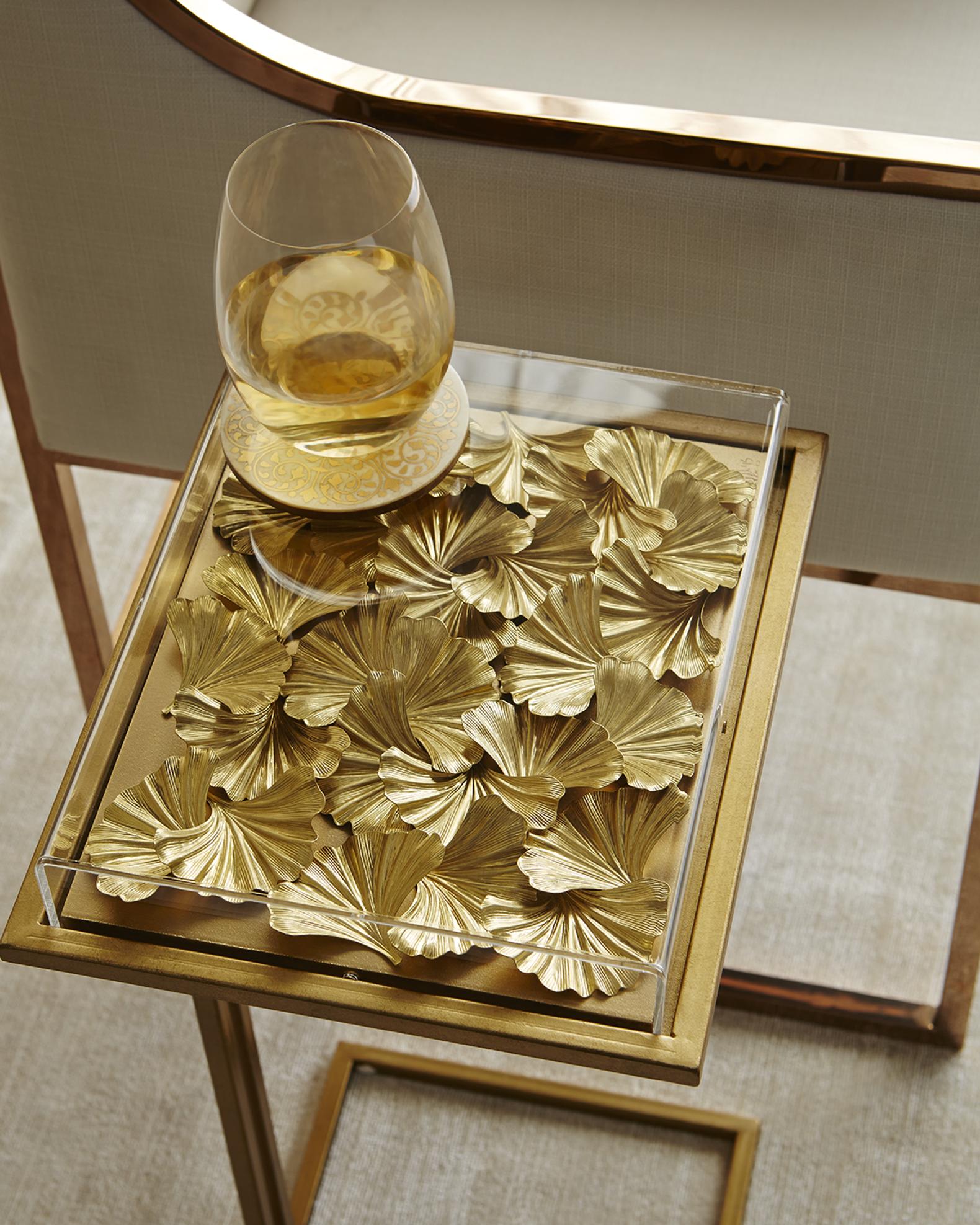 Tommy Mitchell Gilded Gingko Cocktail Table | Neiman Marcus