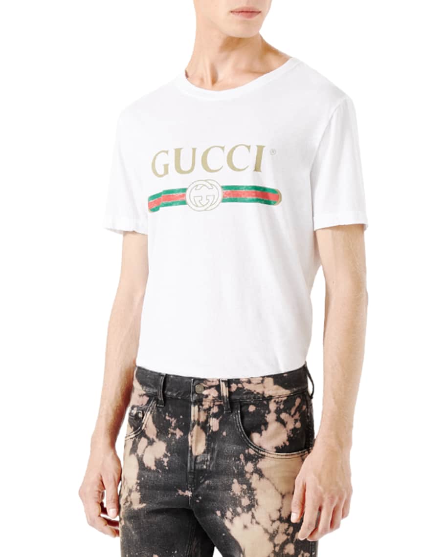 Gucci Washed T-Shirt w/GG Print | Neiman Marcus
