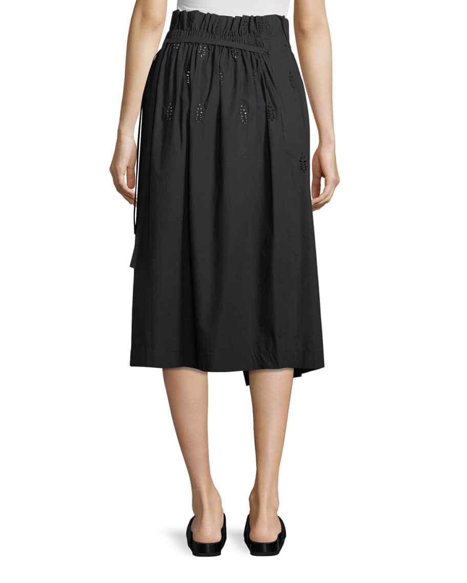 Vince eyelet wrap midi skirt
