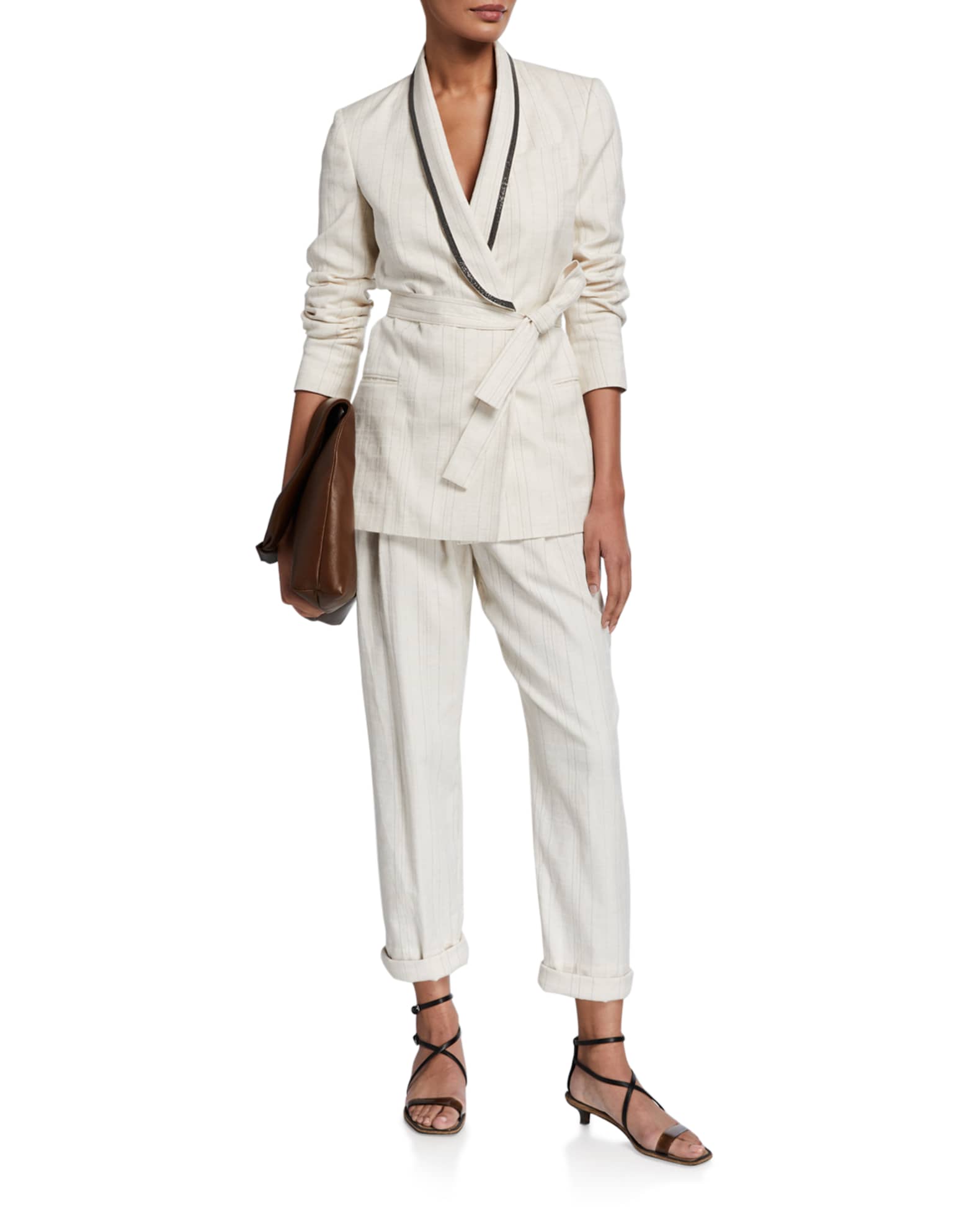 Pinstriped Shawl Collar Jacket and Matching Items | Neiman Marcus