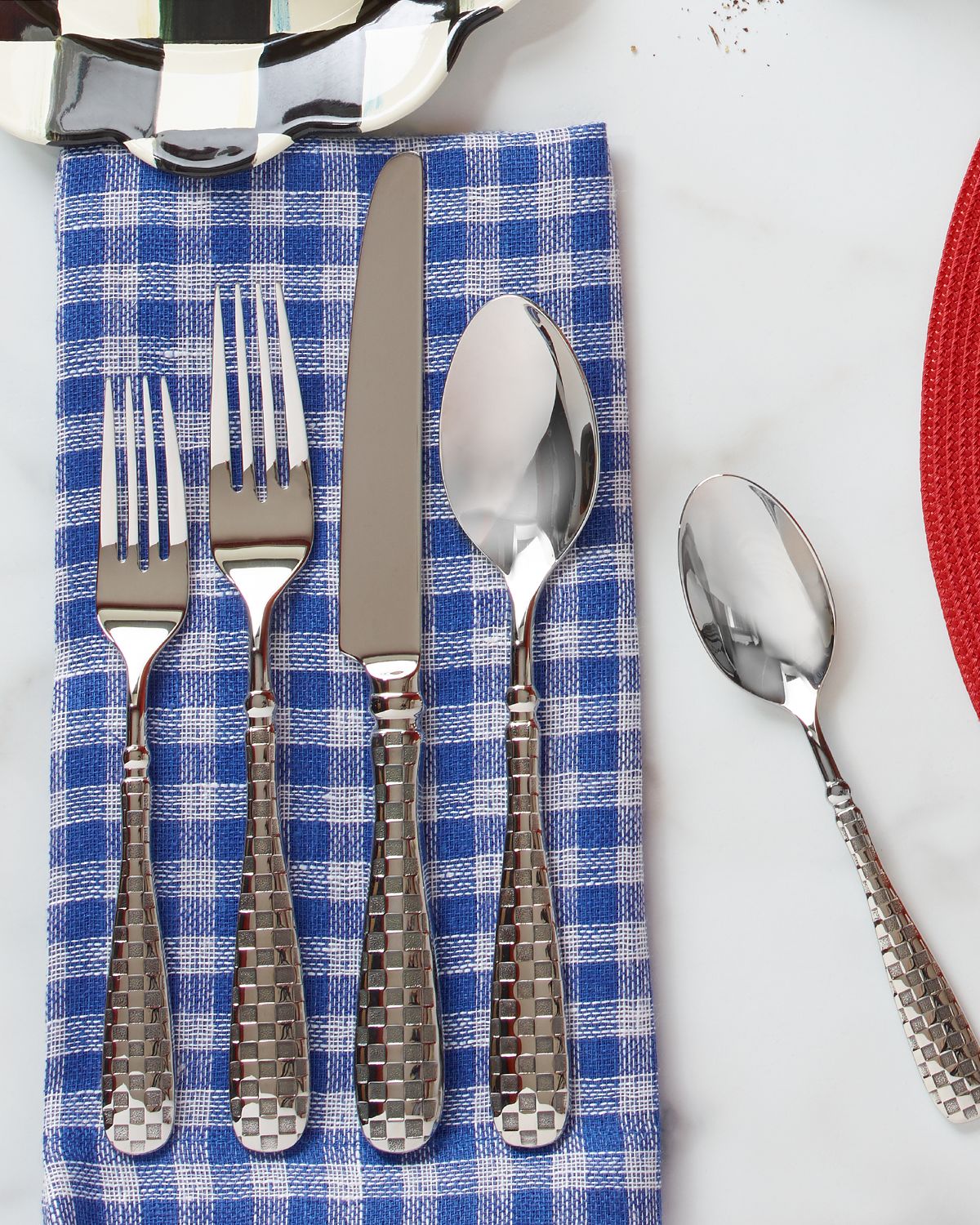 MacKenzie-Childs 5-Piece Check Flatware Place Setting