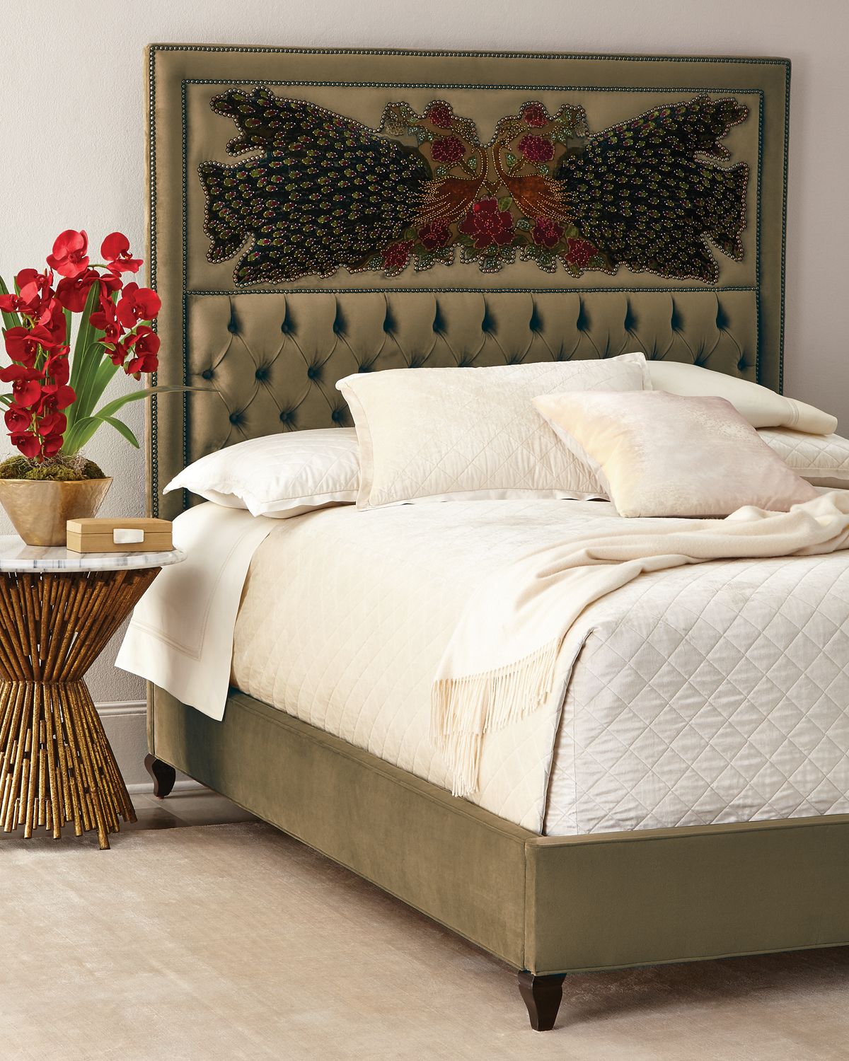 Haute House Peacock Sage California King Bed